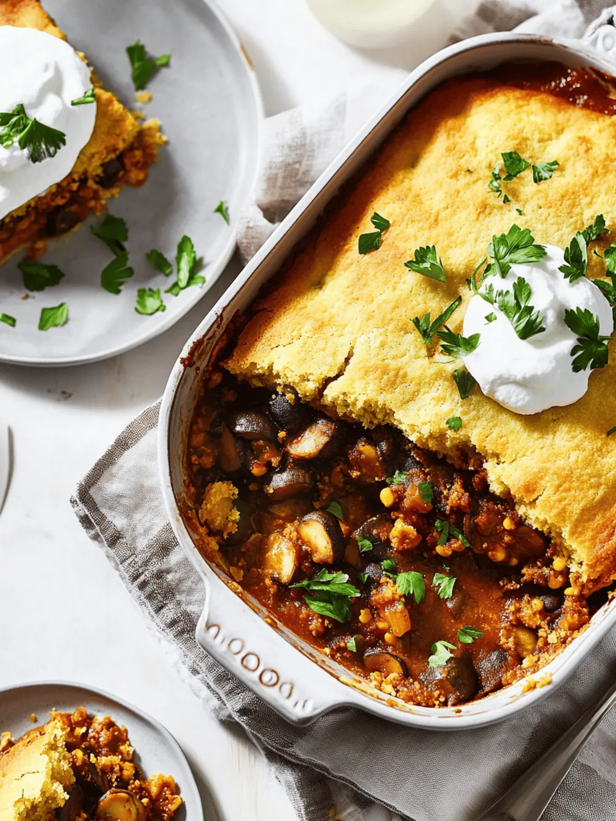 Mushroom Tamale Pie With Lime Cornbread Crust