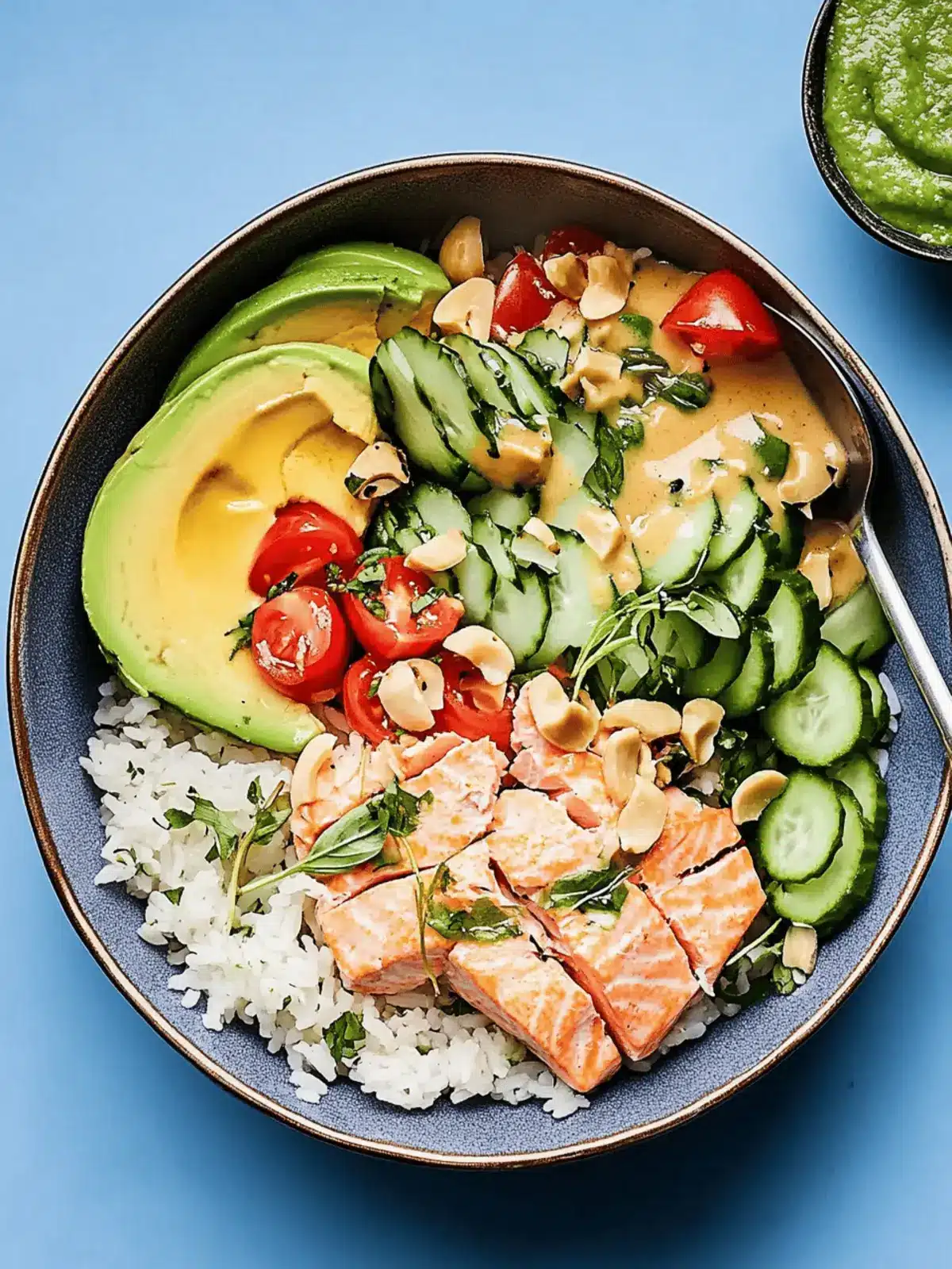 Coconut Rice Salmon Bowl