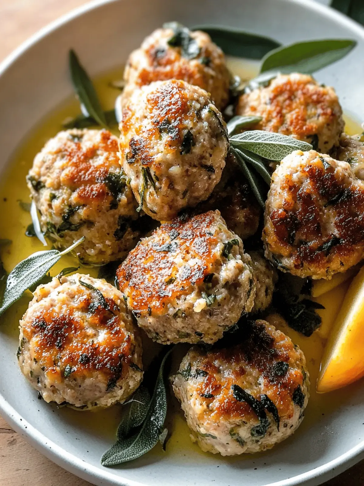 Apple and Sage Turkey Meatballs