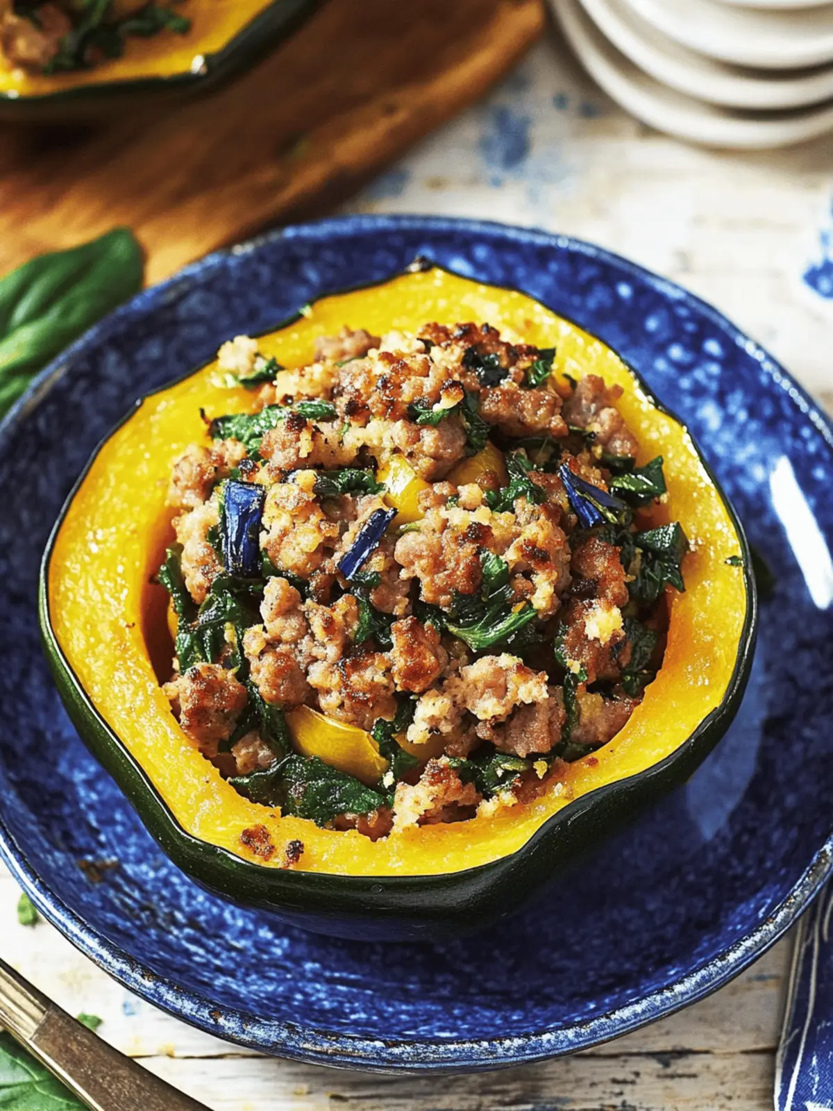Sausage-Stuffed Acorn Squash