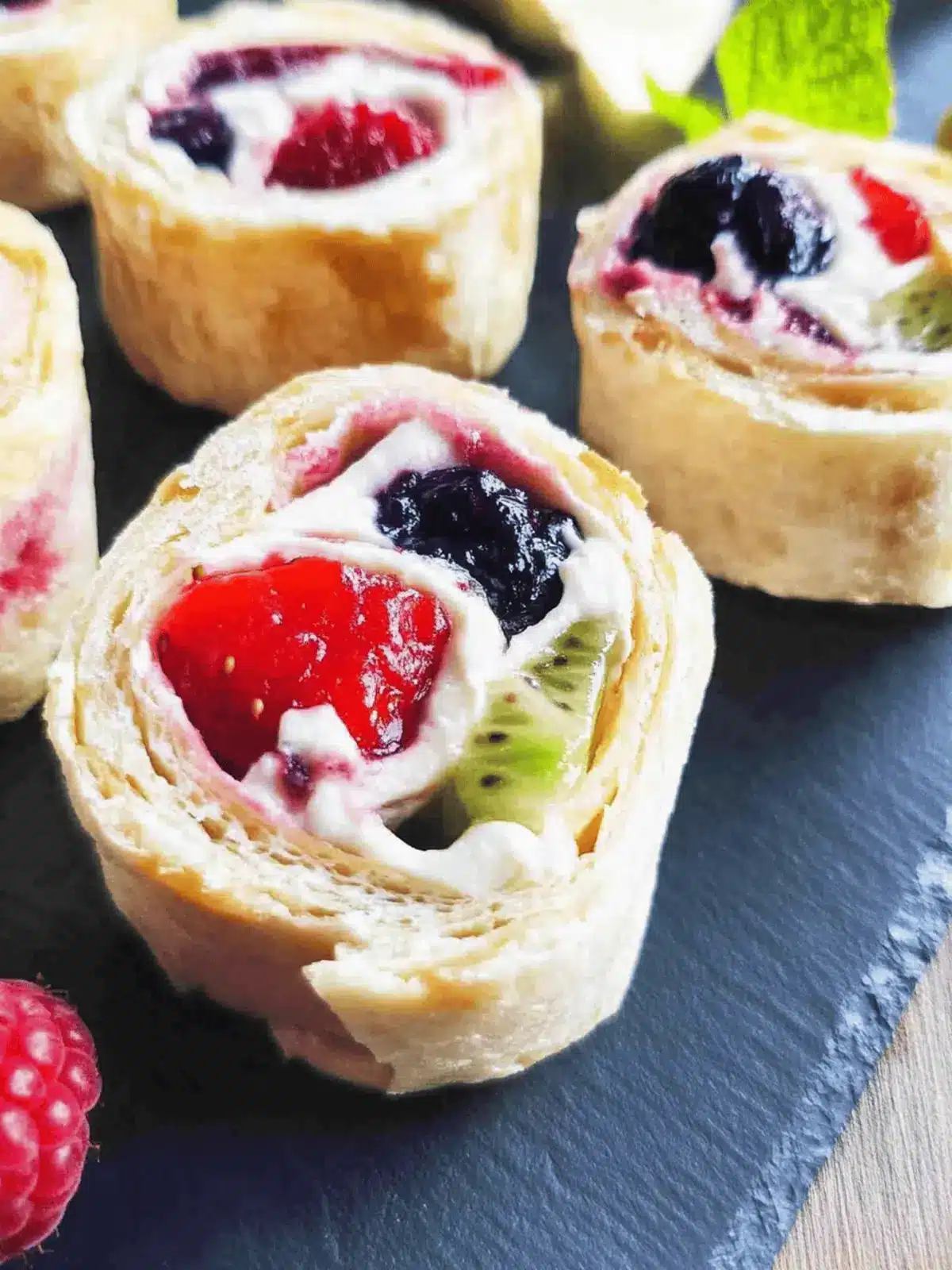Easy Fruit Pinwheels with Cream Cheese and Berries