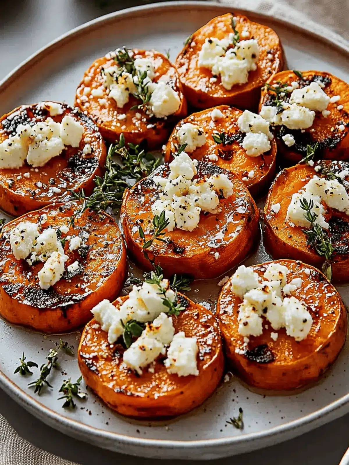 Honey Feta Sweet Potato Rounds