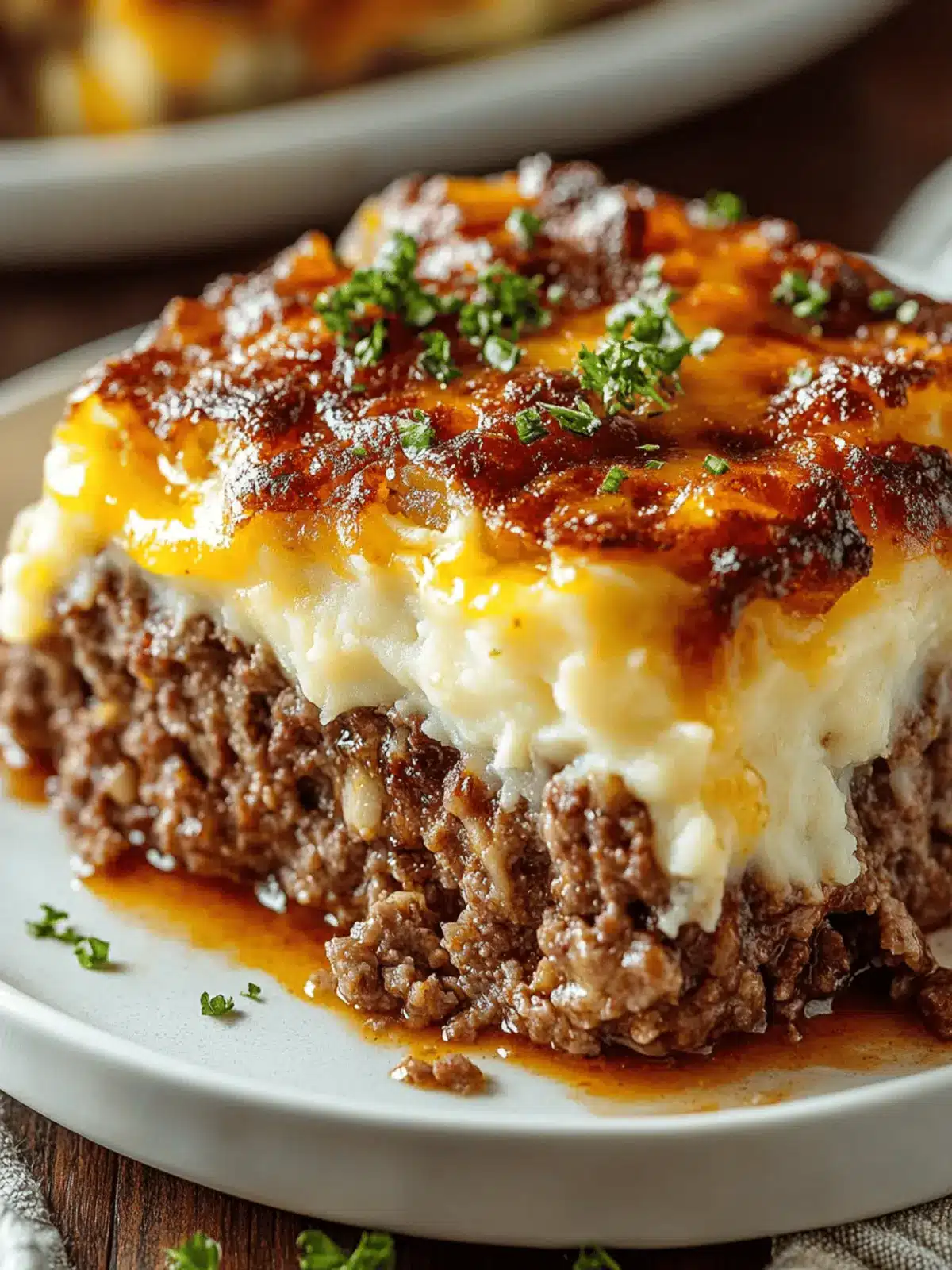Meatloaf with Mashed Potatoes and Cheese Recipe