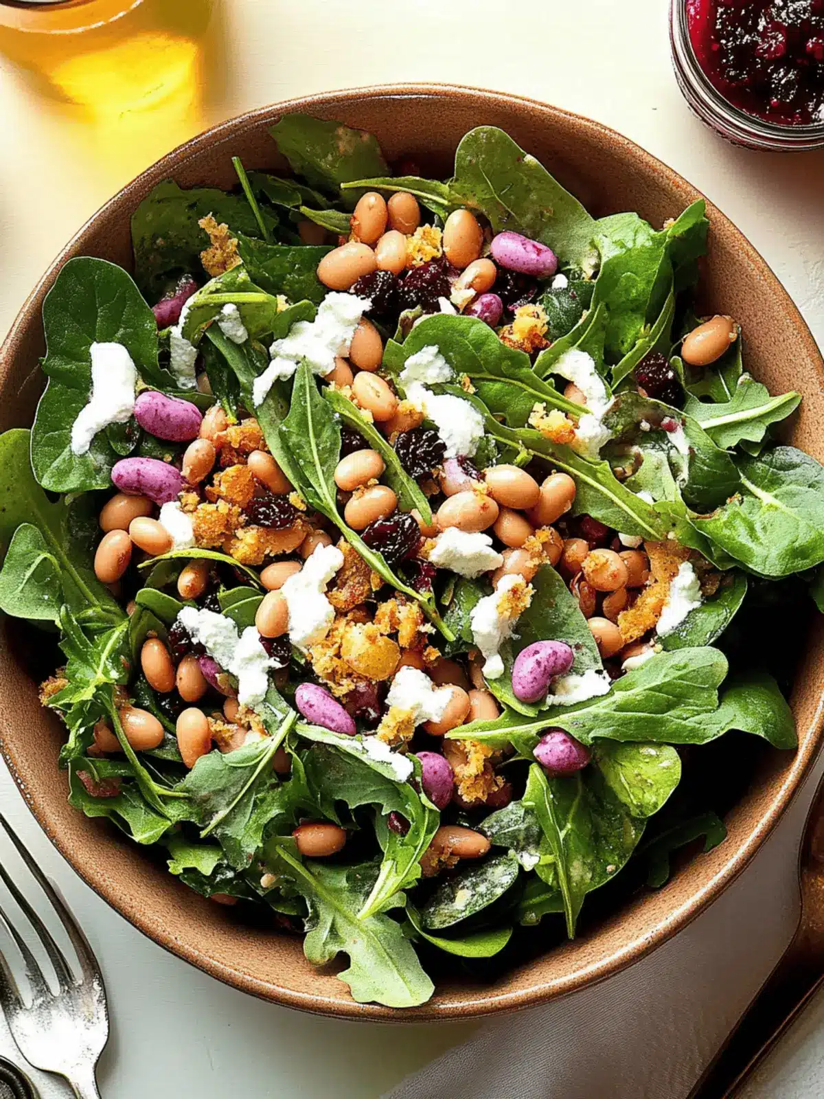 Beans and Greens Salad With Cranberry-Sumac Dressing