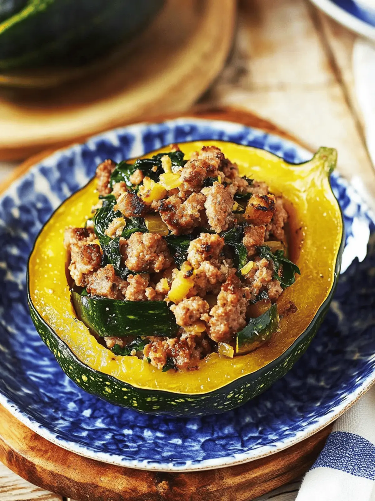 Sausage-Stuffed Acorn Squash