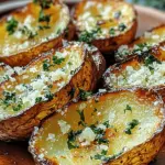Crispy Garlic Herb Roasted Potato Skins