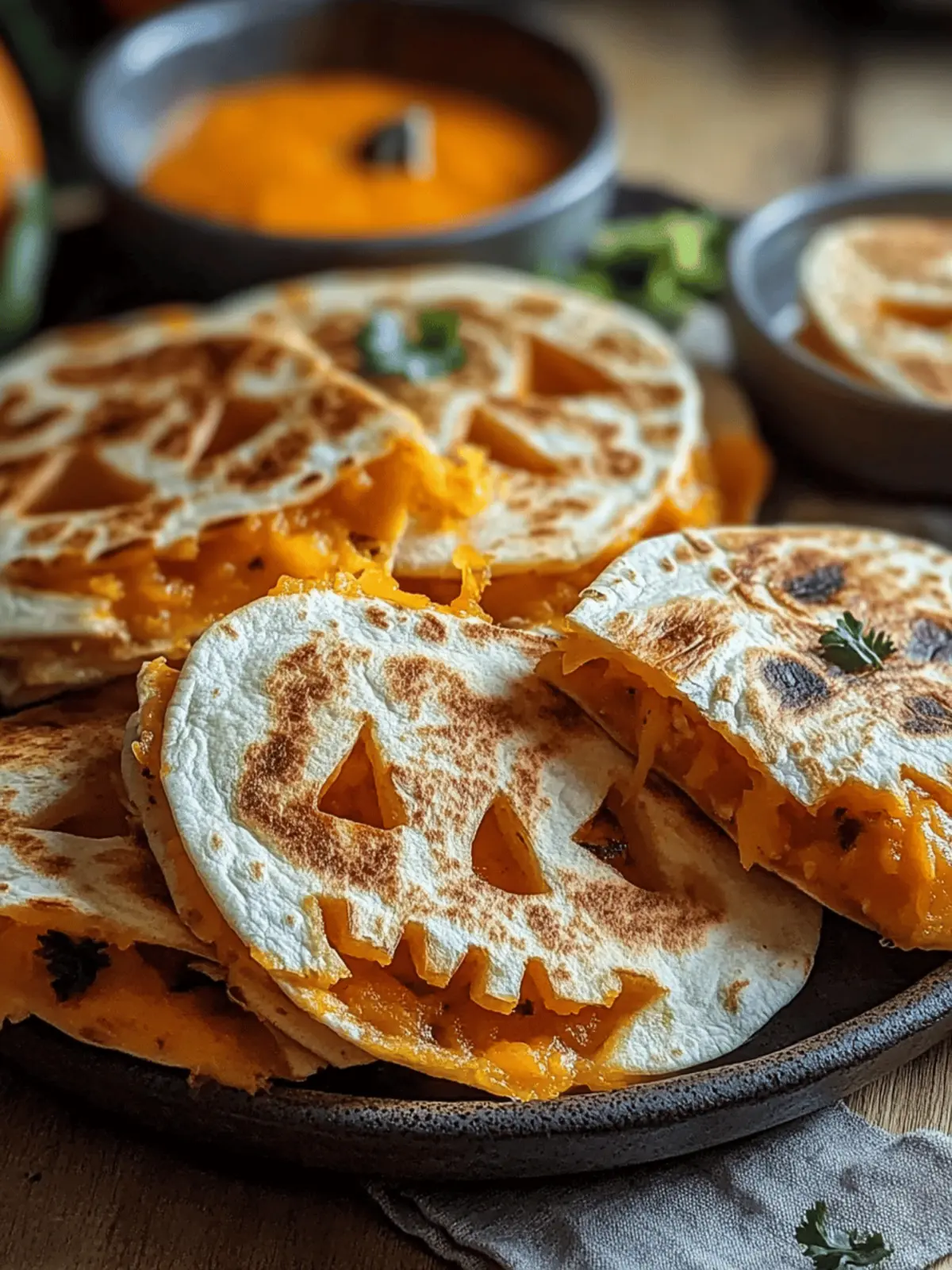 Spooktacular Halloween Jack-O-Lantern Quesadillas Recipe 2 Halloween Jack-O-Lantern Quesadillas Recipe