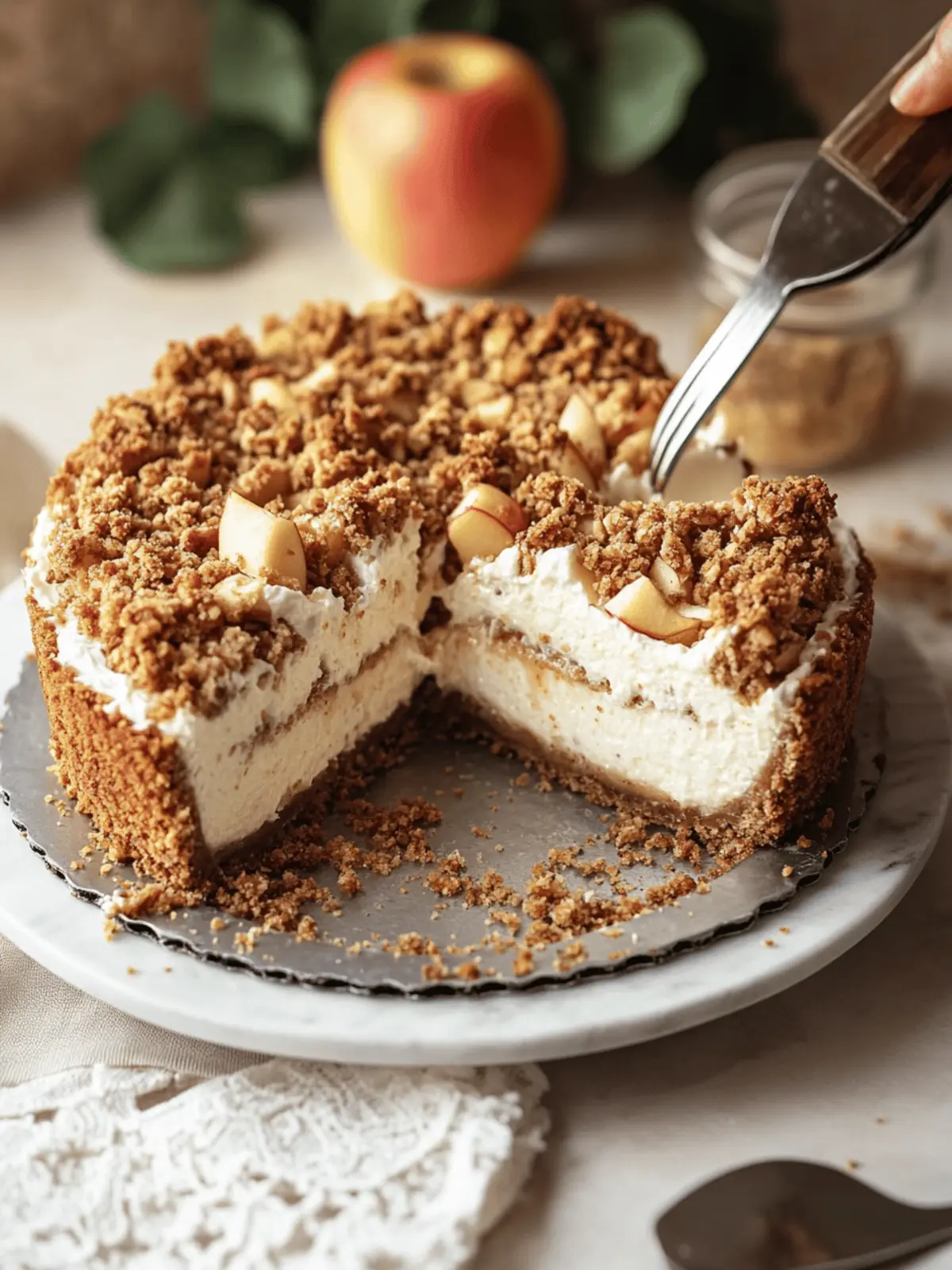Apple Crumble Cheesecake