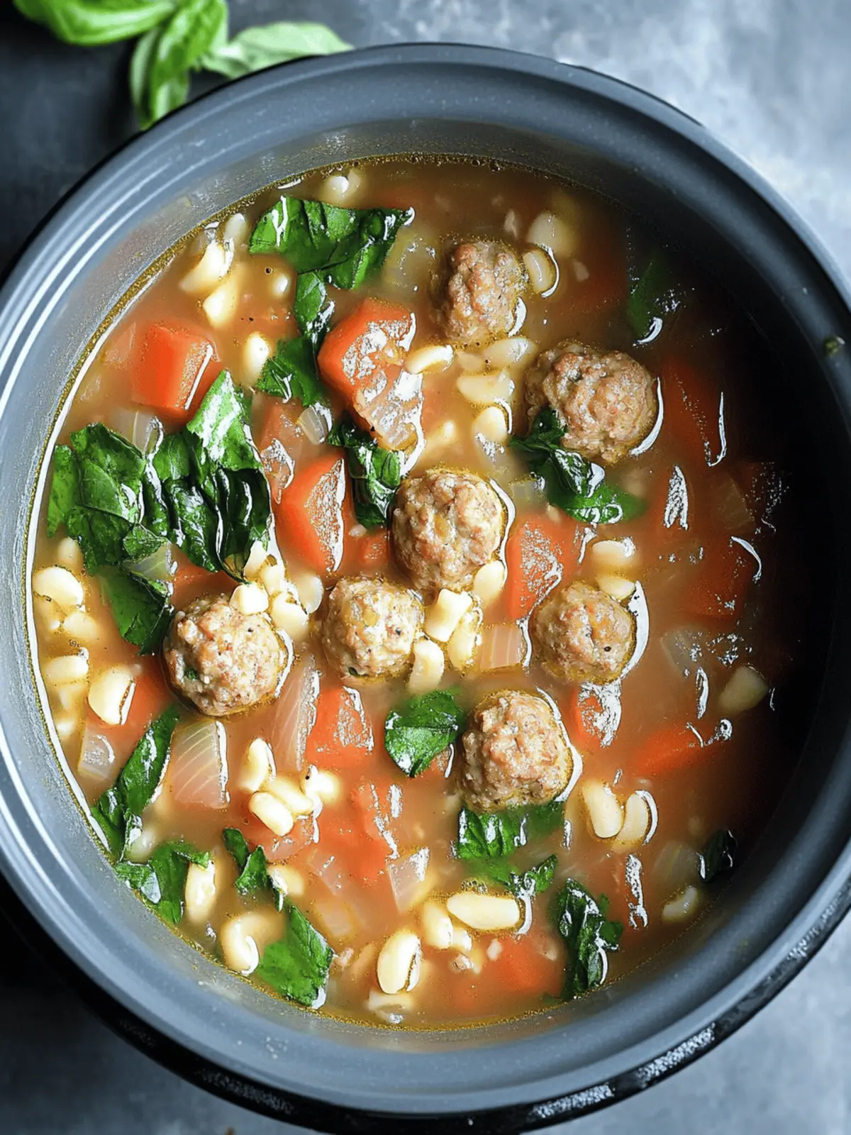 Slow Cooker Meatball Soup