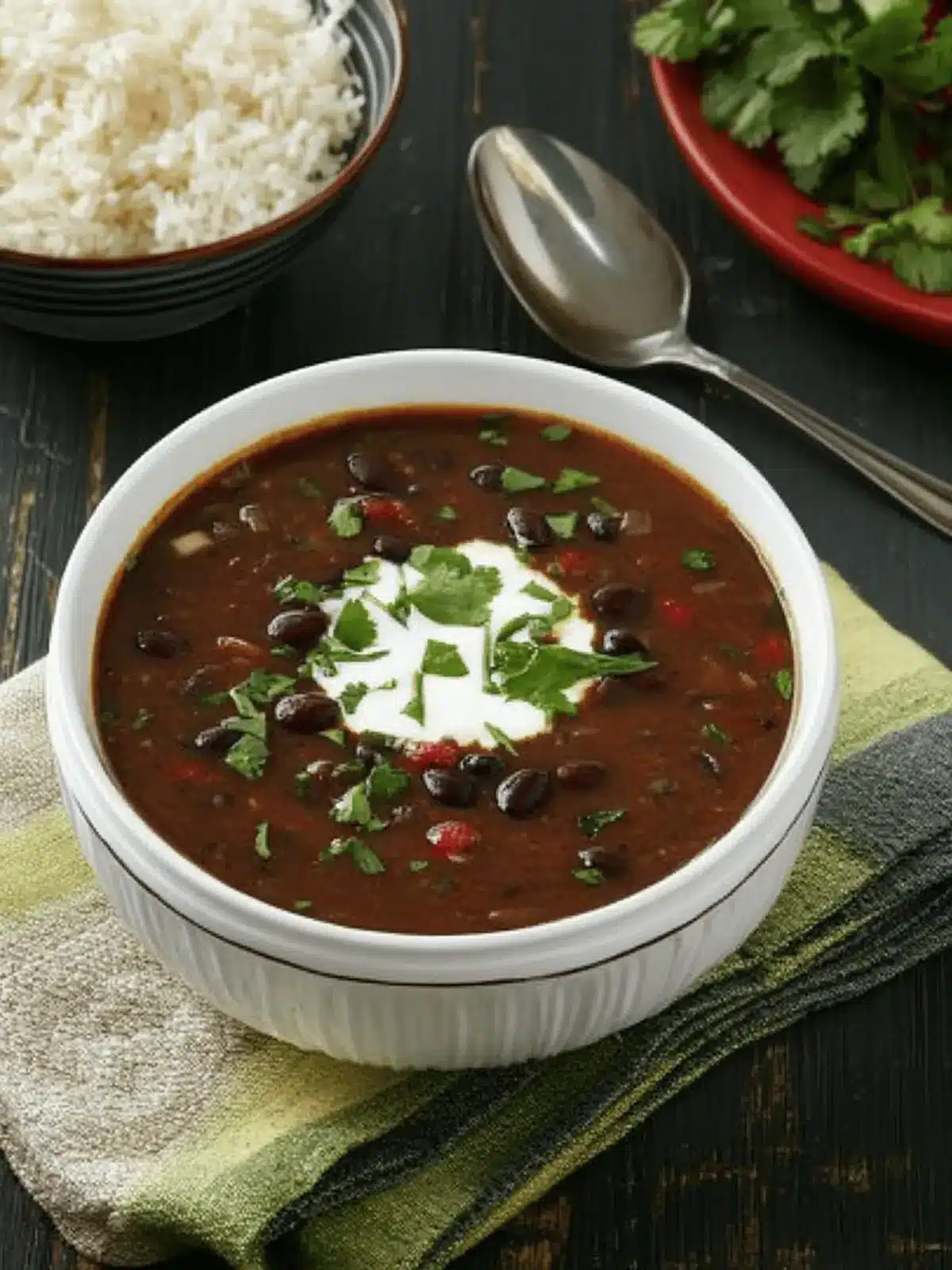 Spicy Black Bean and Pepper Soup
