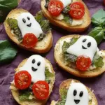 Caprese Crostini Ghosts