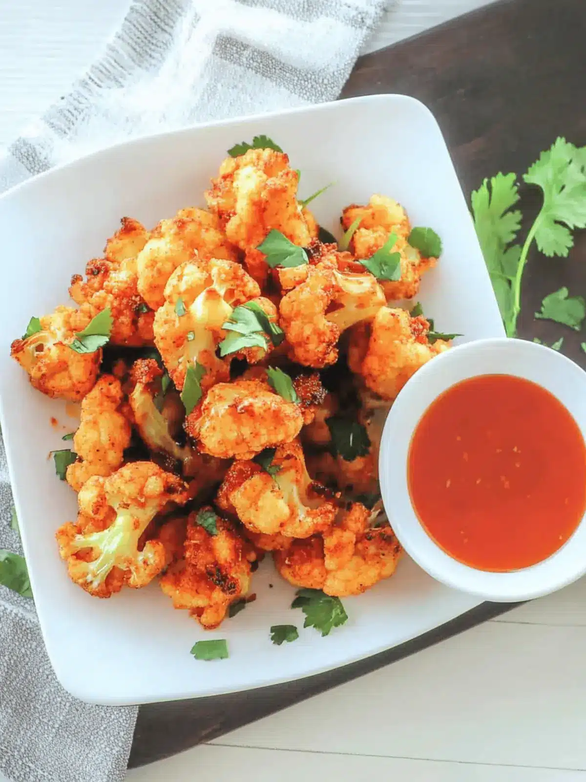 Baked Crispy and Spicy Cauliflower Bites