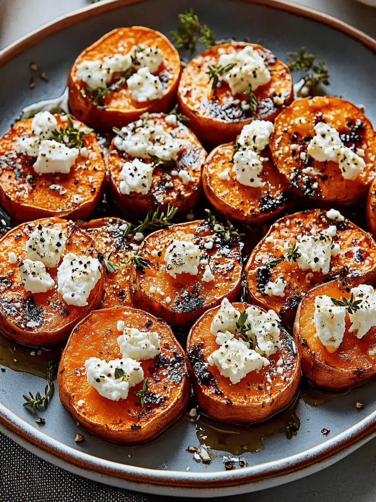 Honey Feta Sweet Potato Rounds