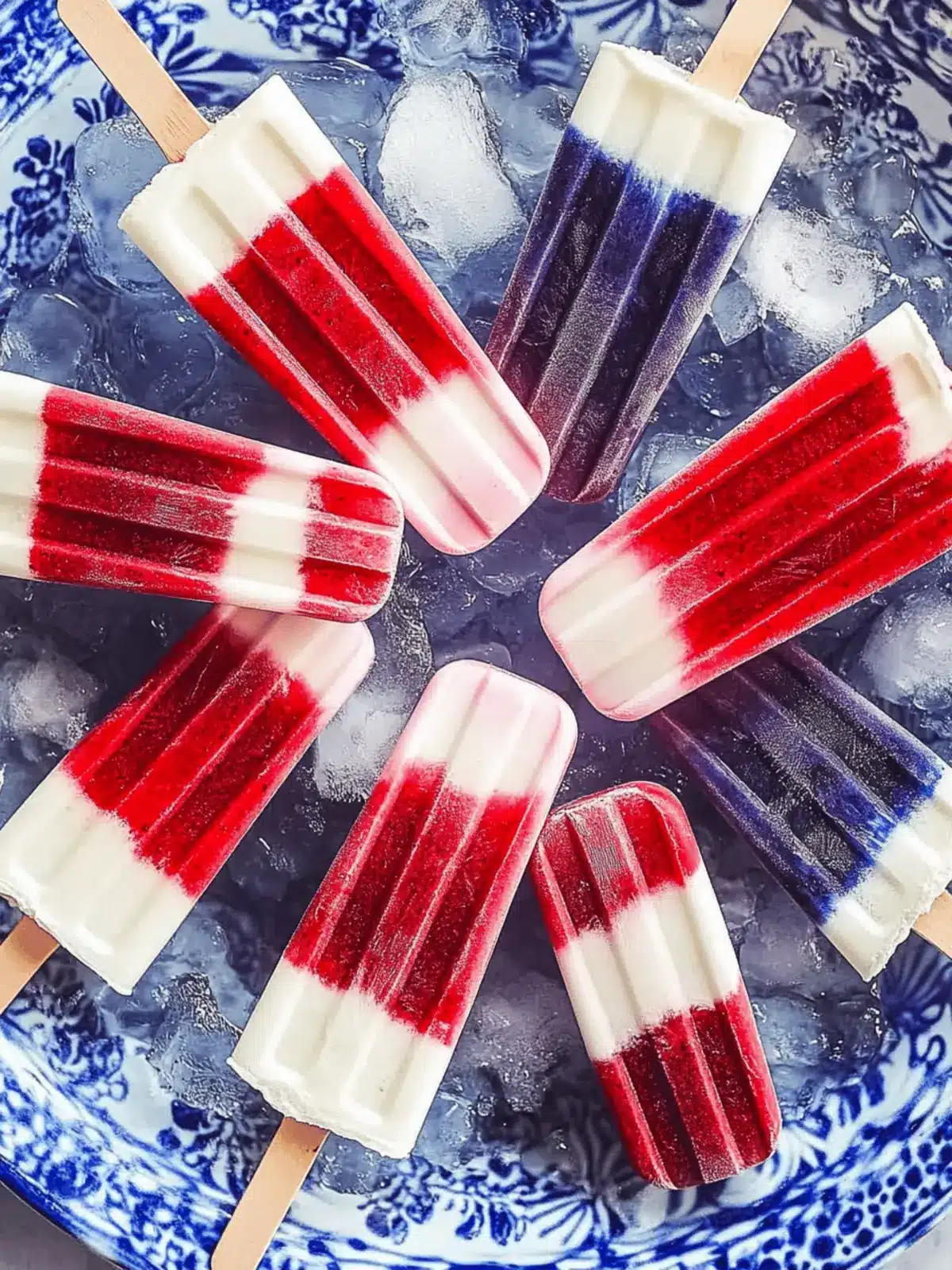 Red, White, And Blue Popsicles