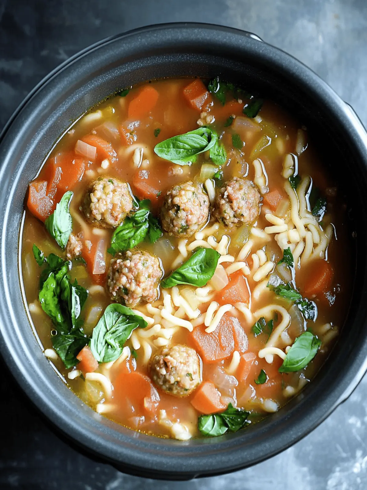 Slow Cooker Meatball Soup