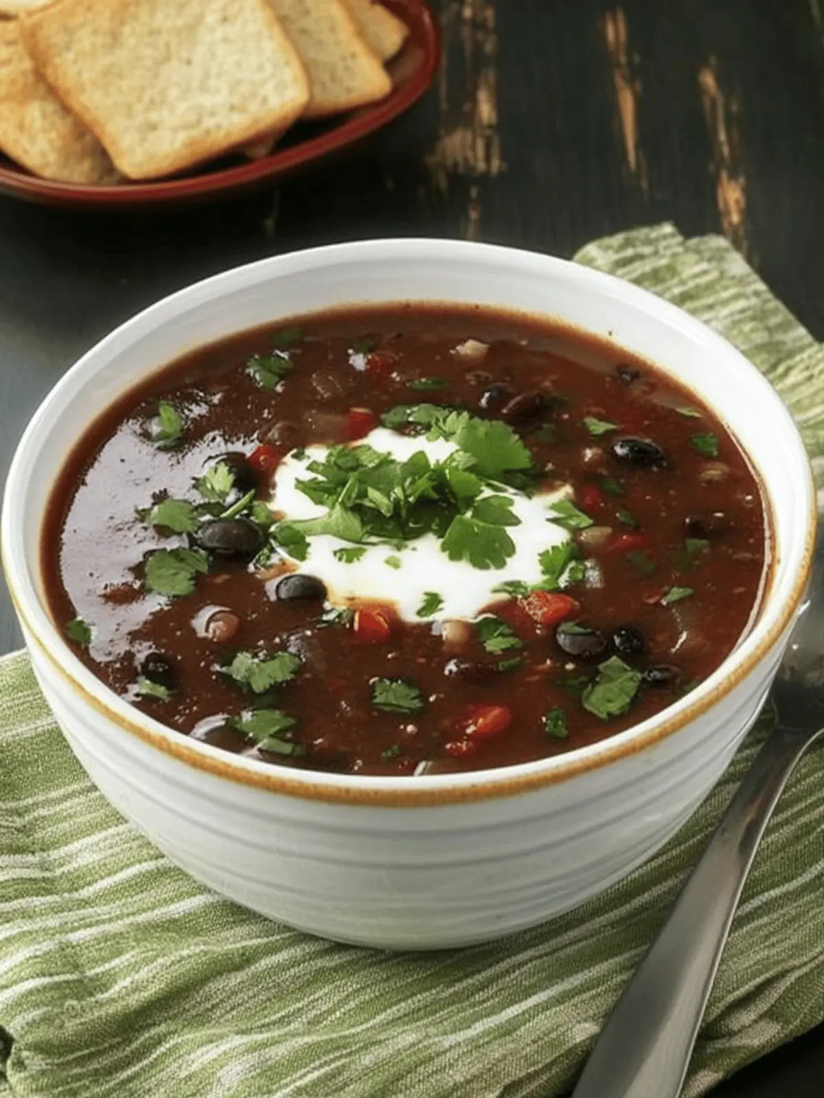Spicy Black Bean and Pepper Soup