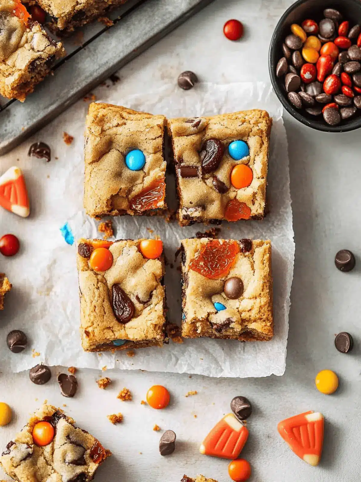 Halloween Candy Cookie Bars