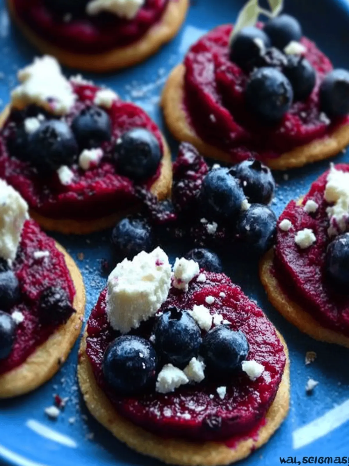 Beet, Blueberry and Goat Cheese Rounds