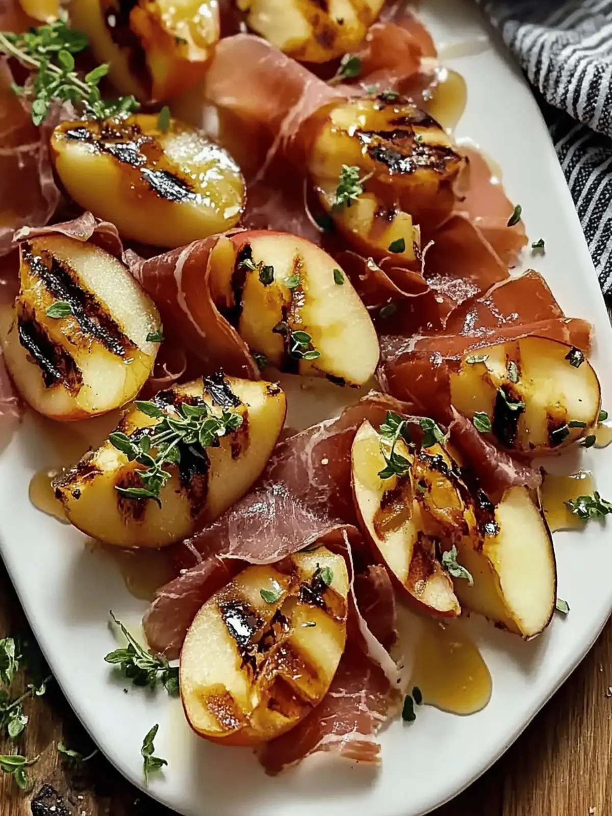 Grilled Apples with Prosciutto and Honey
