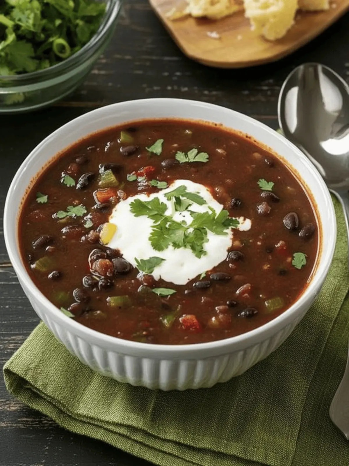 Spicy Black Bean and Pepper Soup