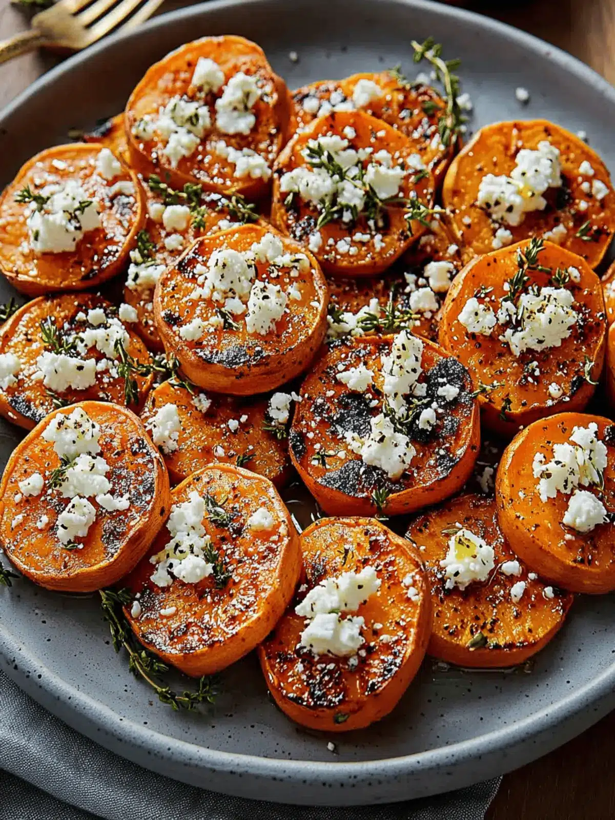 Honey Feta Sweet Potato Rounds