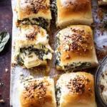 Pull Apart Garlic Butter Spinach and Artichoke Dip Sliders
