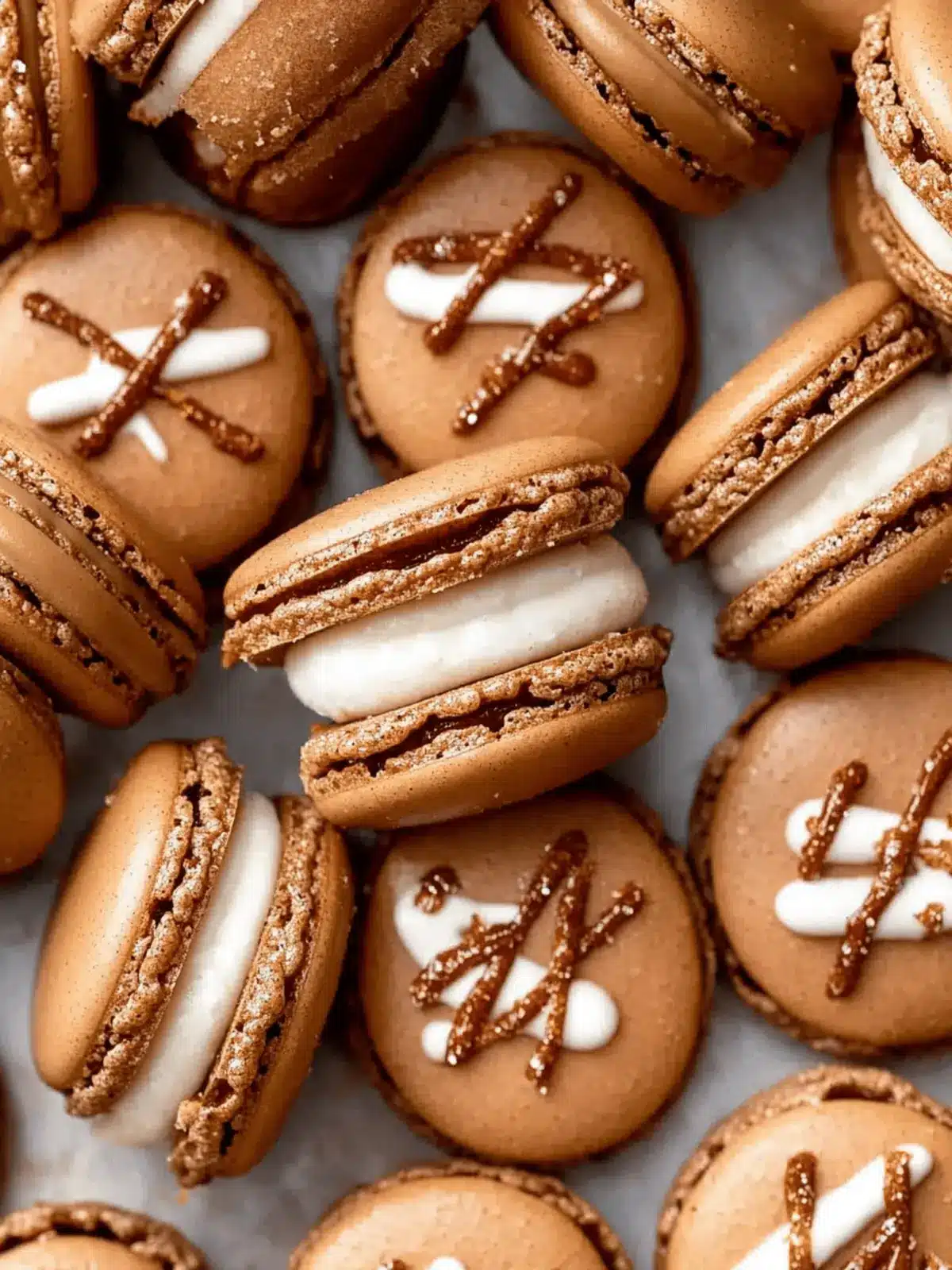 Irresistible Gingerbread Macarons with Molasses Buttercream 2 Gingerbread Macarons