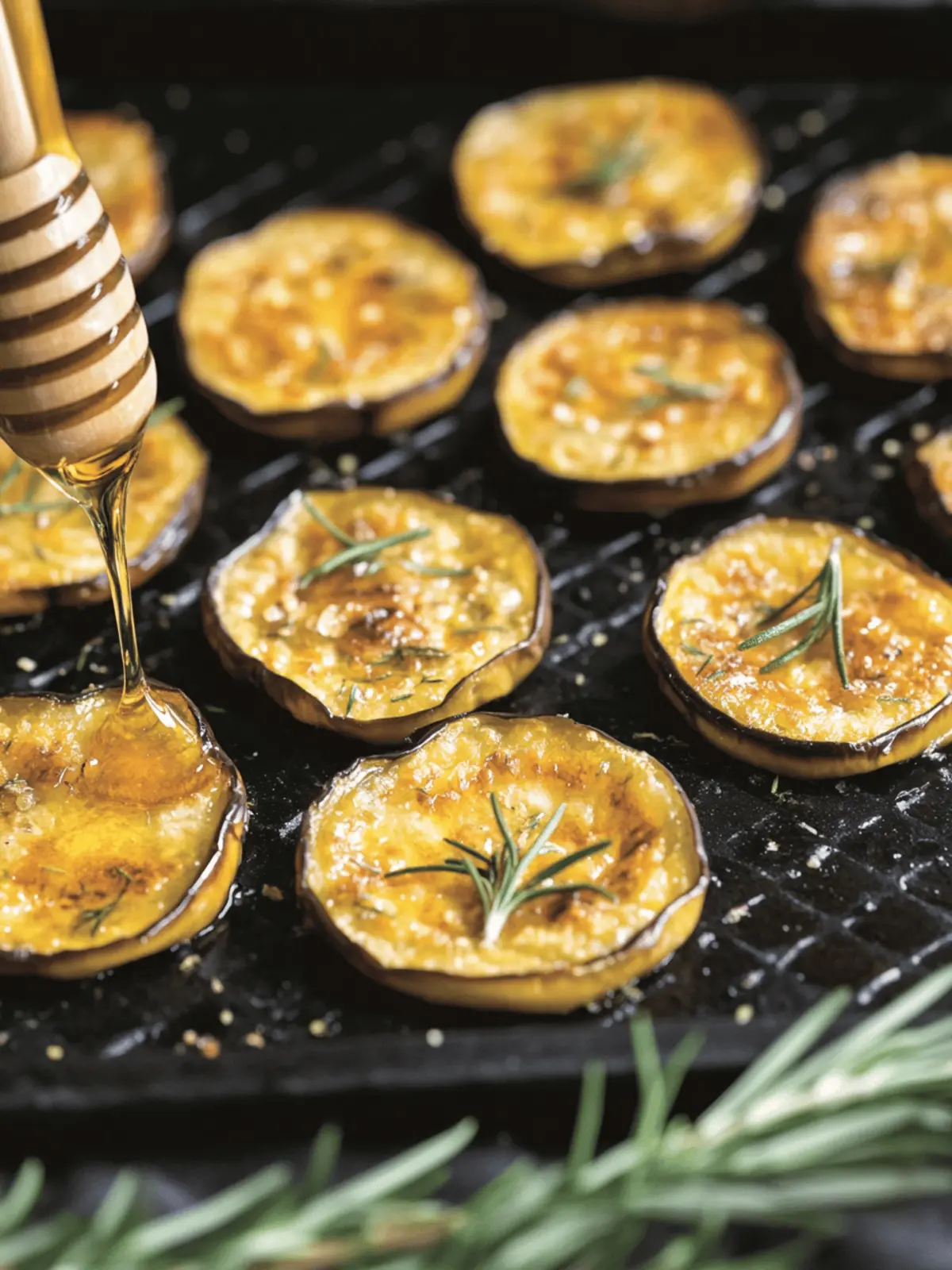 Fried Eggplant with Rosemary & Honey