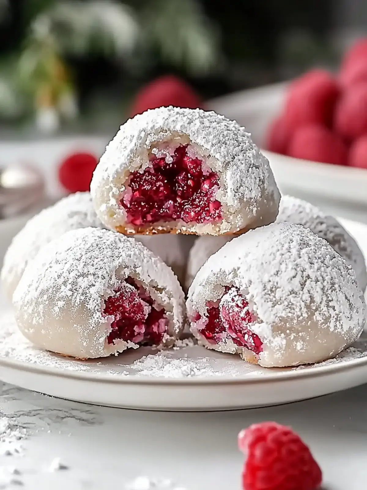 Raspberry Almond Snowball Cookies: Delightfully Buttery Bites 2 Raspberry Almond Snowball Cookies