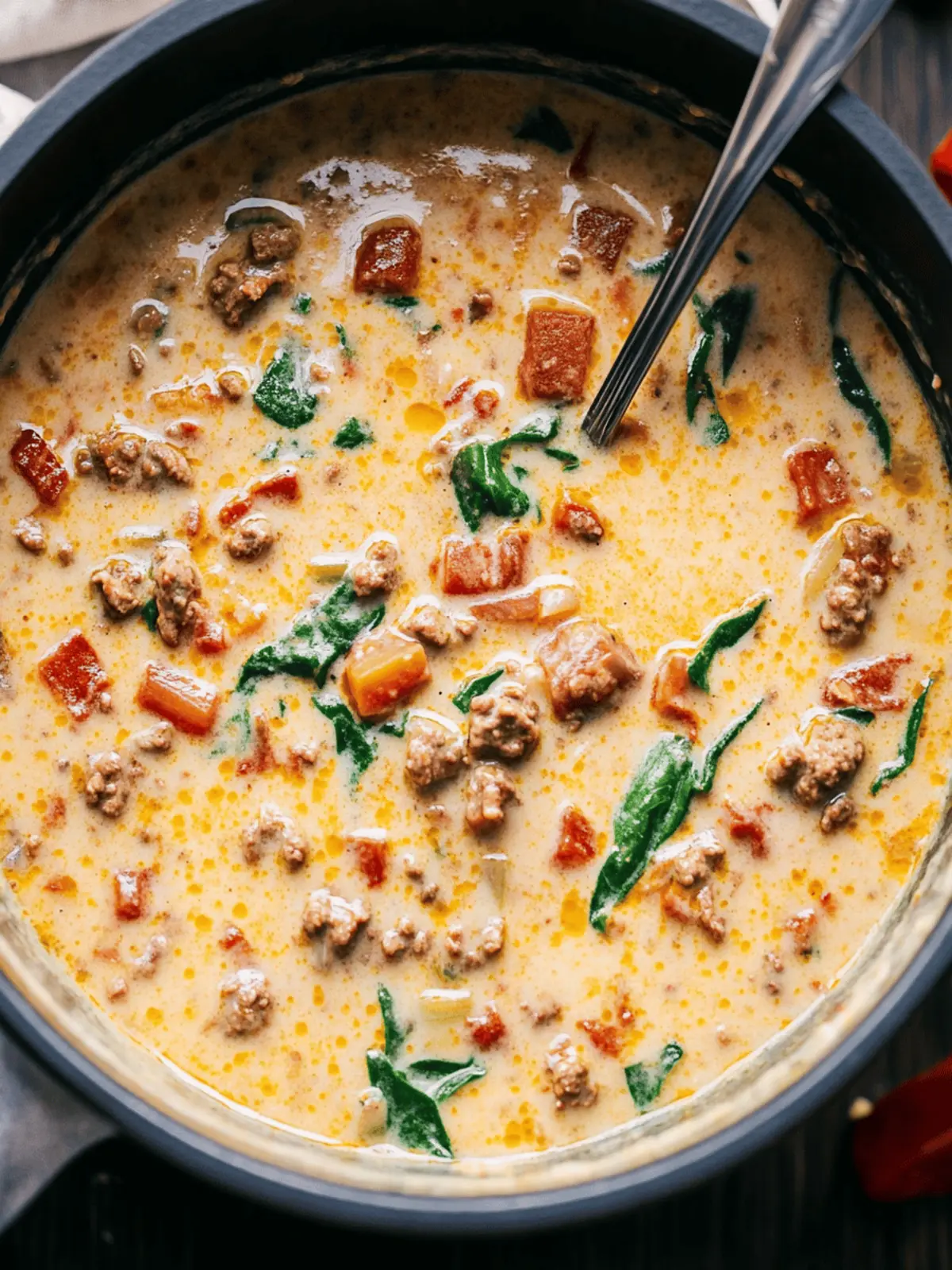 Creamy Tuscan Soup with Sausage and Spinach Delight 3 Tuscan Soup