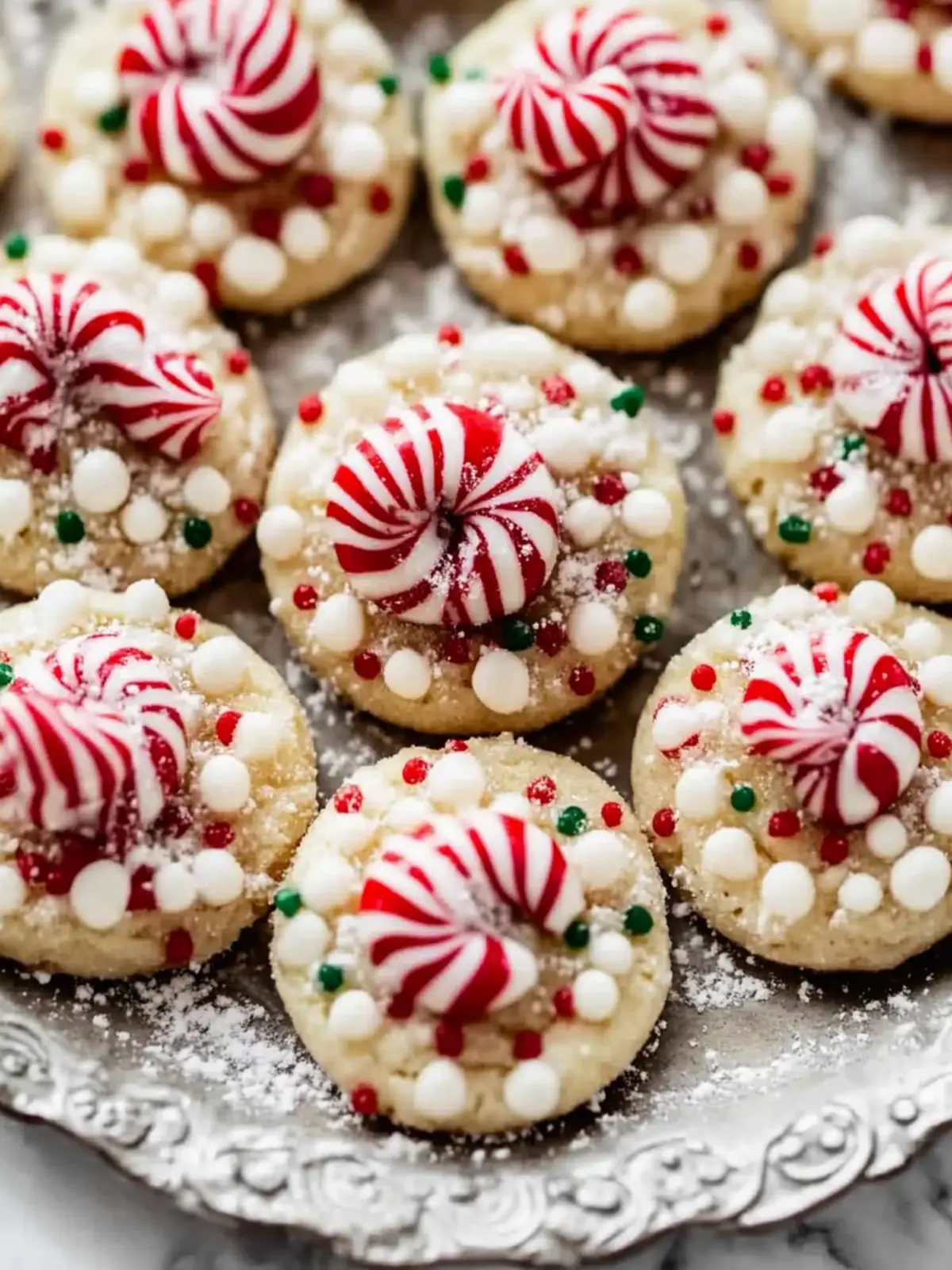 Candy Cane Kiss Cookies
