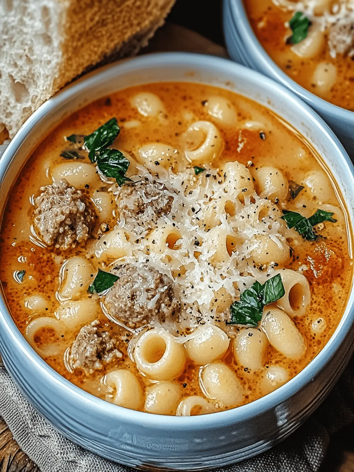 Cozy Up with Parmesan Italian Sausage Ditalini Soup Delight 4 Parmesan Italian Sausage Ditalini Soup