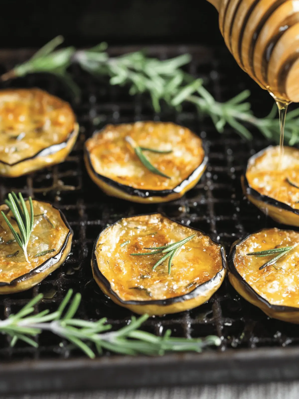 Fried Eggplant with Rosemary & Honey