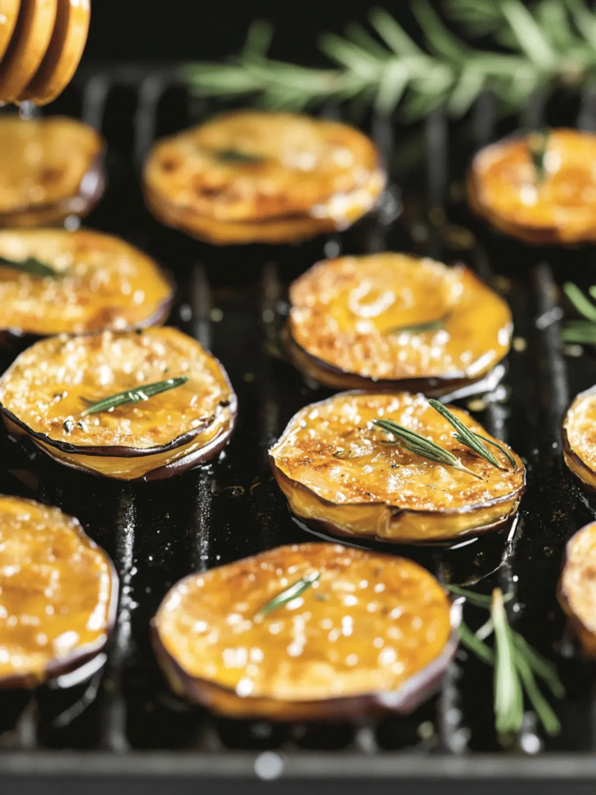 Fried Eggplant with Rosemary & Honey