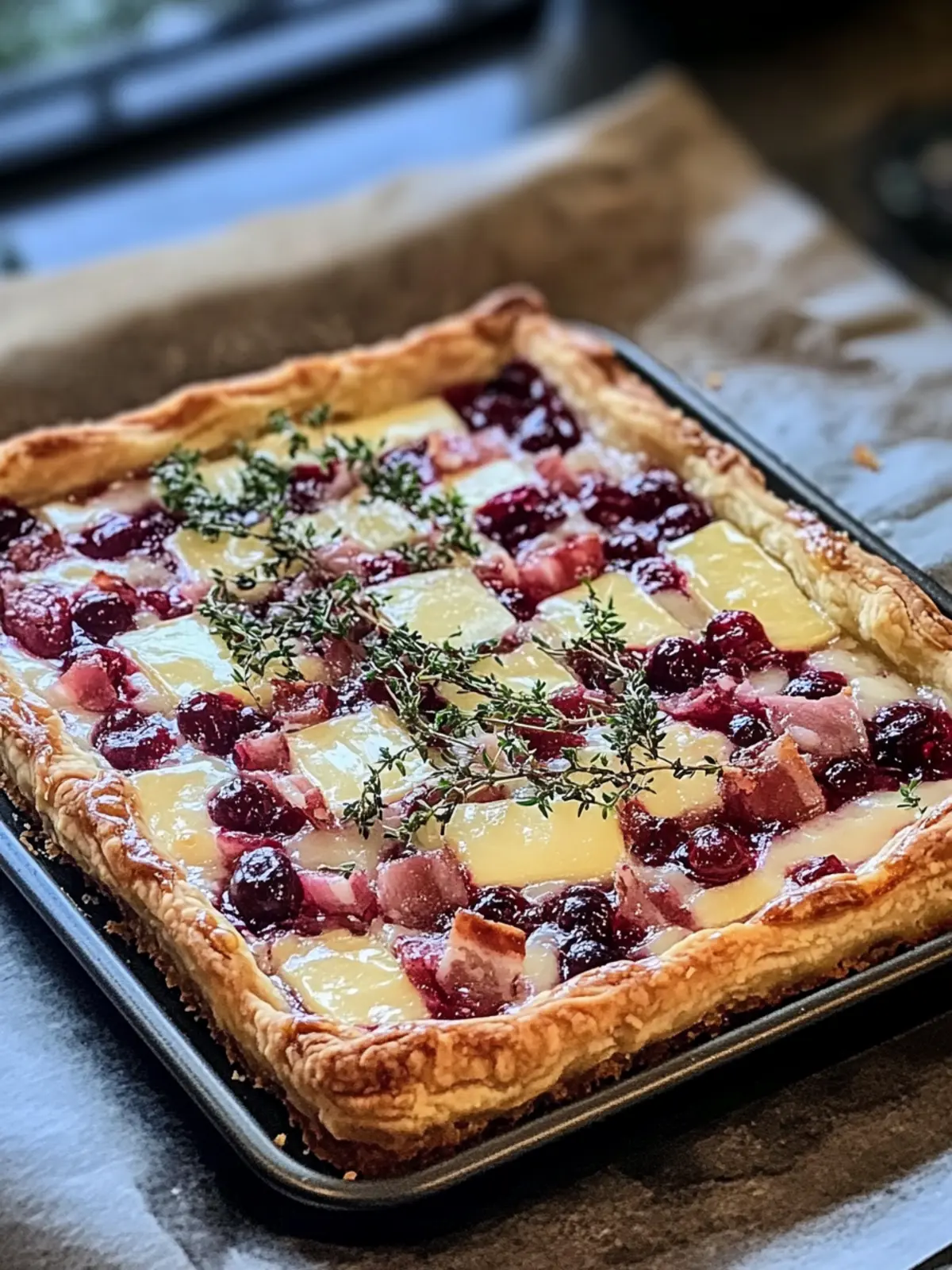 Savory Cranberry Brie Tart with Pancetta & Thyme Magic 5 Cranberry Brie Tart with Pancetta & Thyme