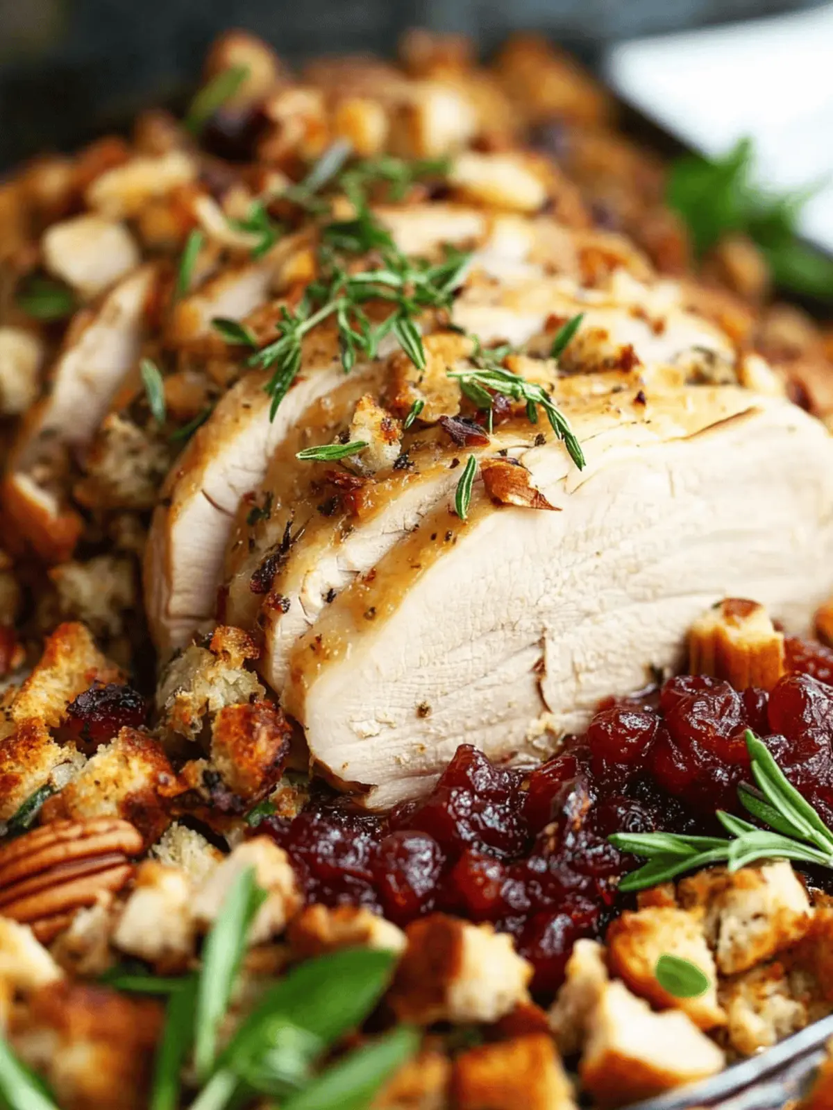 Sheet Pan Herb Roasted Turkey with Cranberry Pecan Stuffing 2 Sheet Pan Herb Roasted Turkey and Cranberry Pecan Stuffing