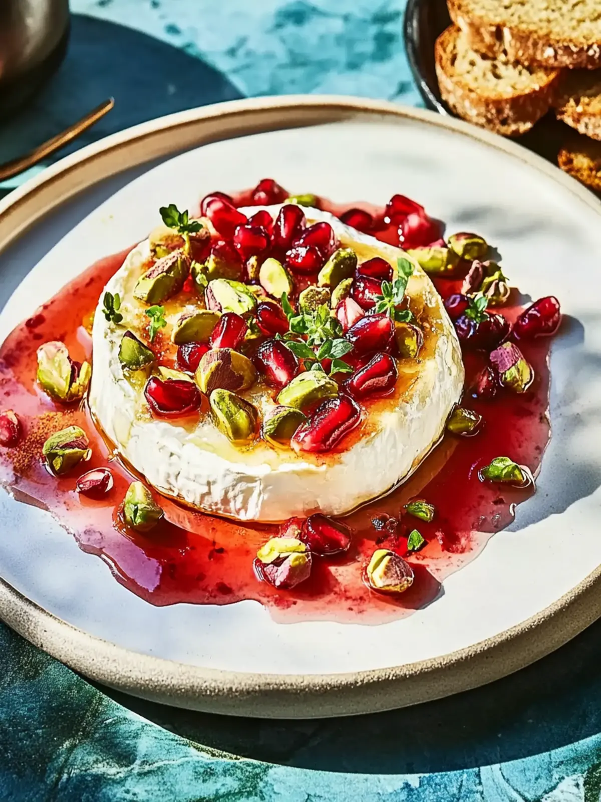 Baked Brie With Pomegranate And Pistachios