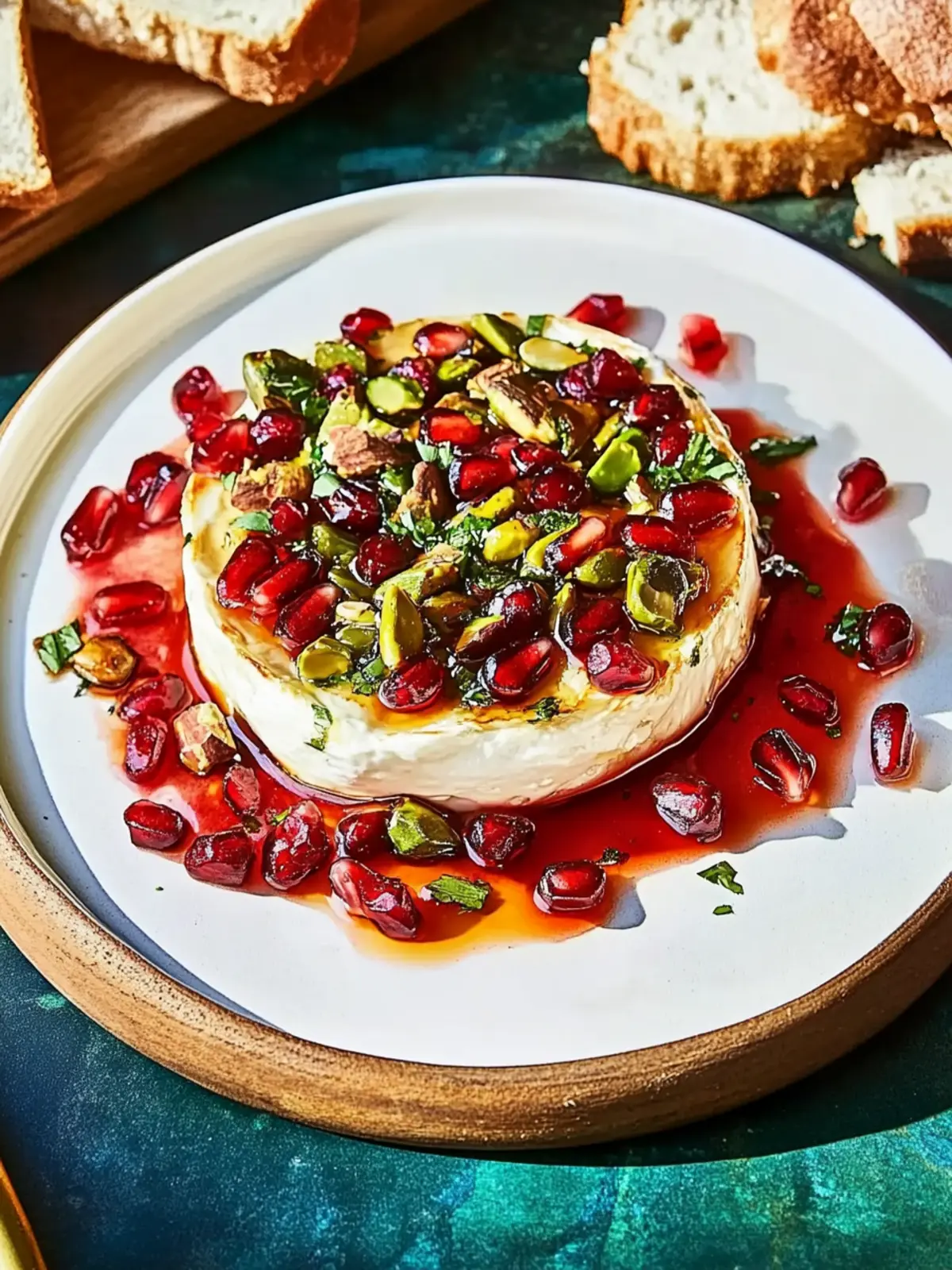 Baked Brie With Pomegranate And Pistachios