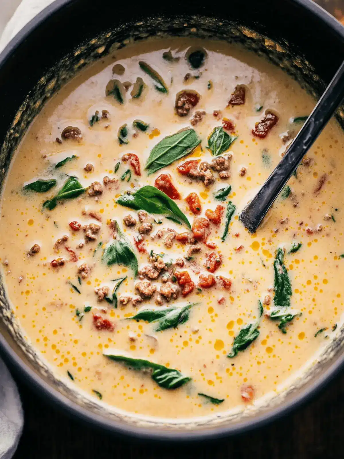 Creamy Tuscan Soup with Sausage and Spinach Delight 2 Tuscan Soup
