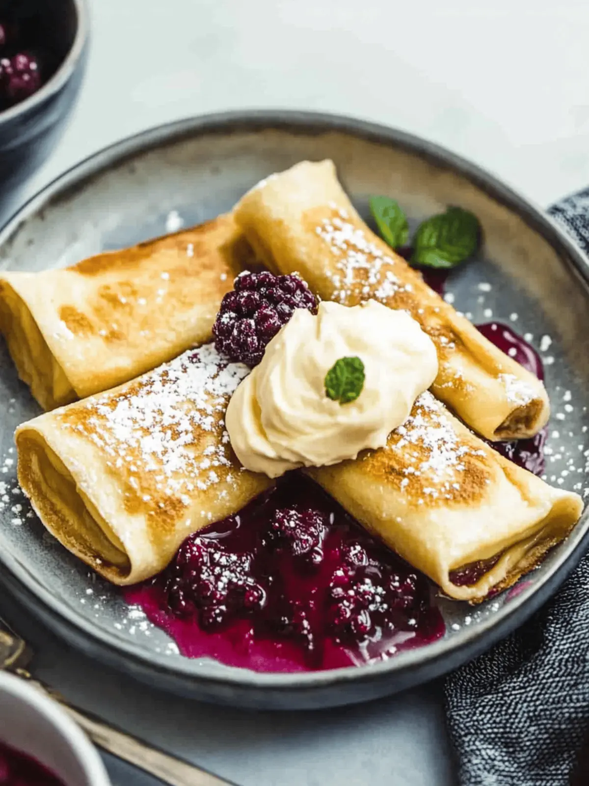 Delicious Blintzes with Homemade Cherry Sauce You’ll Love 2 Blintzes