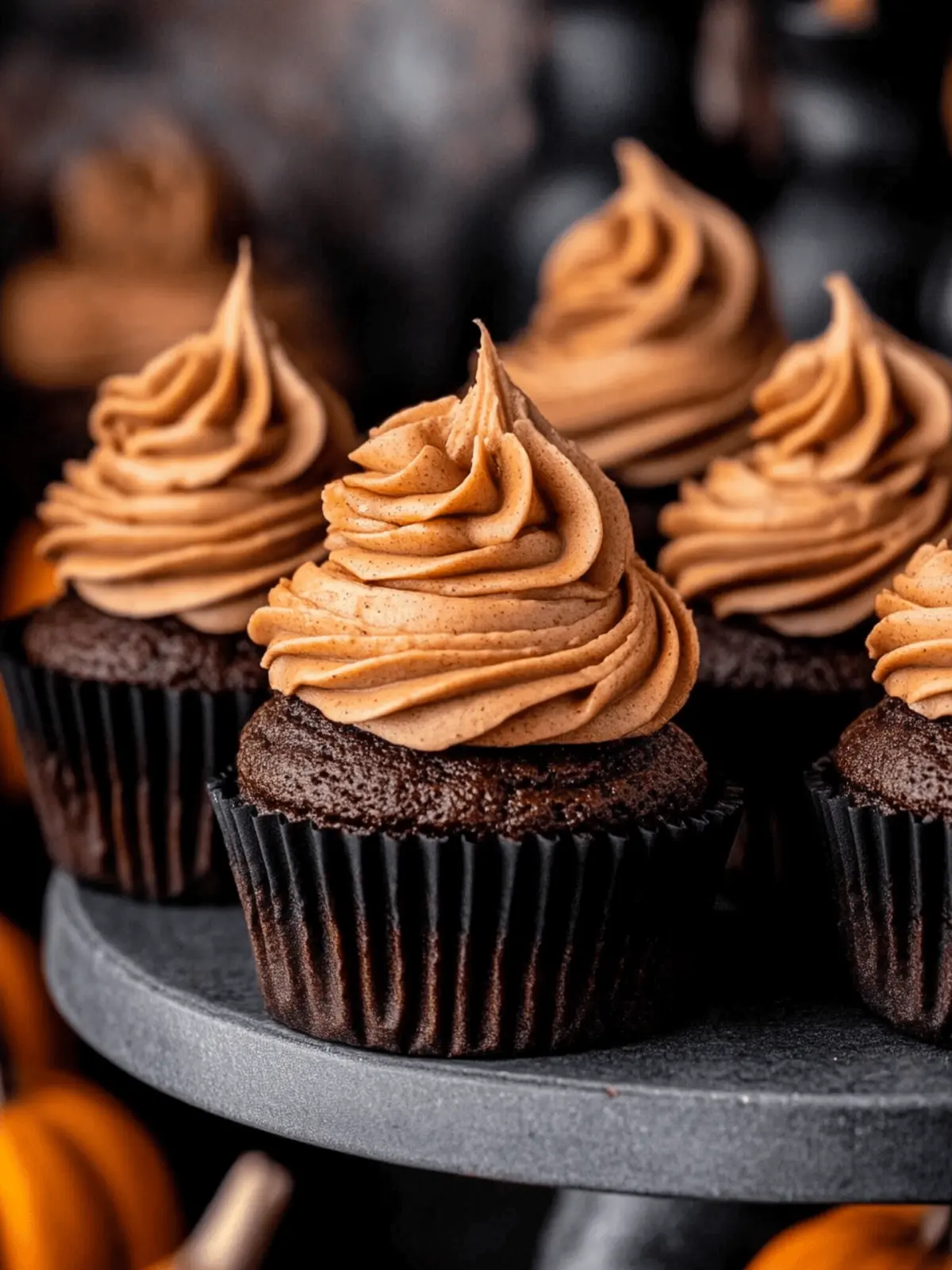 Chocolate Pumpkin Cupcakes