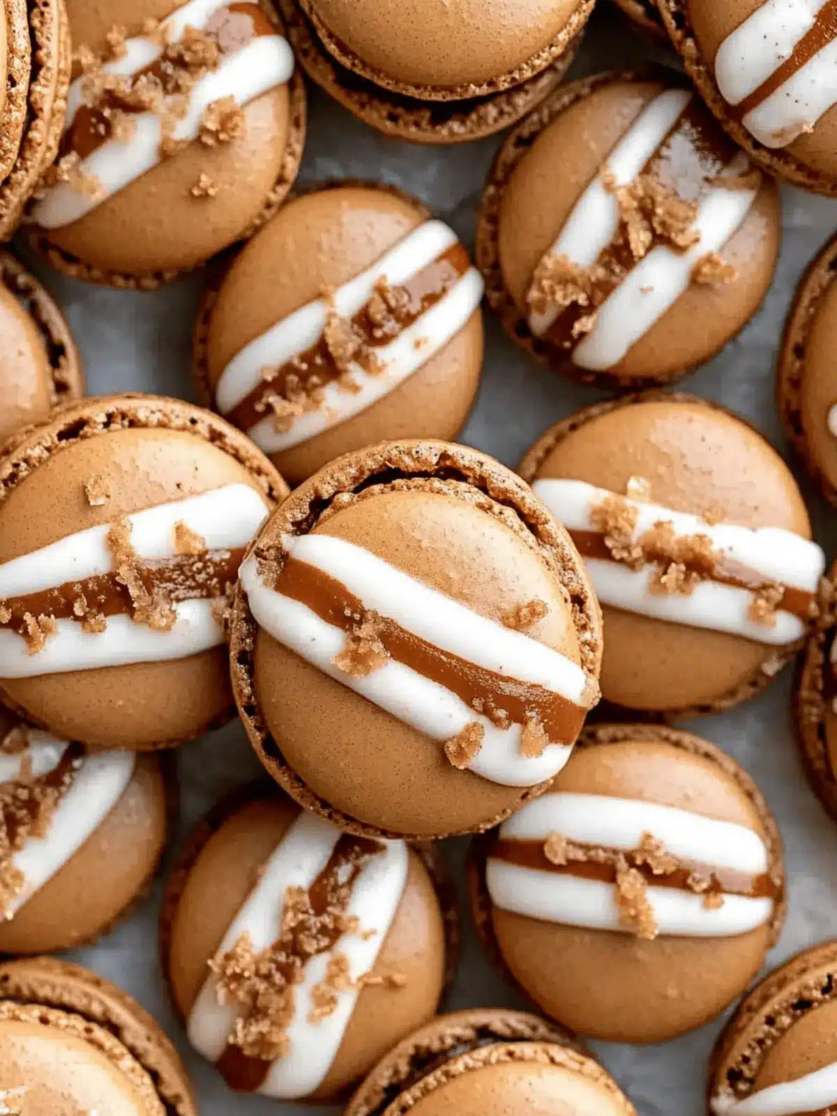 Irresistible Gingerbread Macarons with Molasses Buttercream 4 Gingerbread Macarons