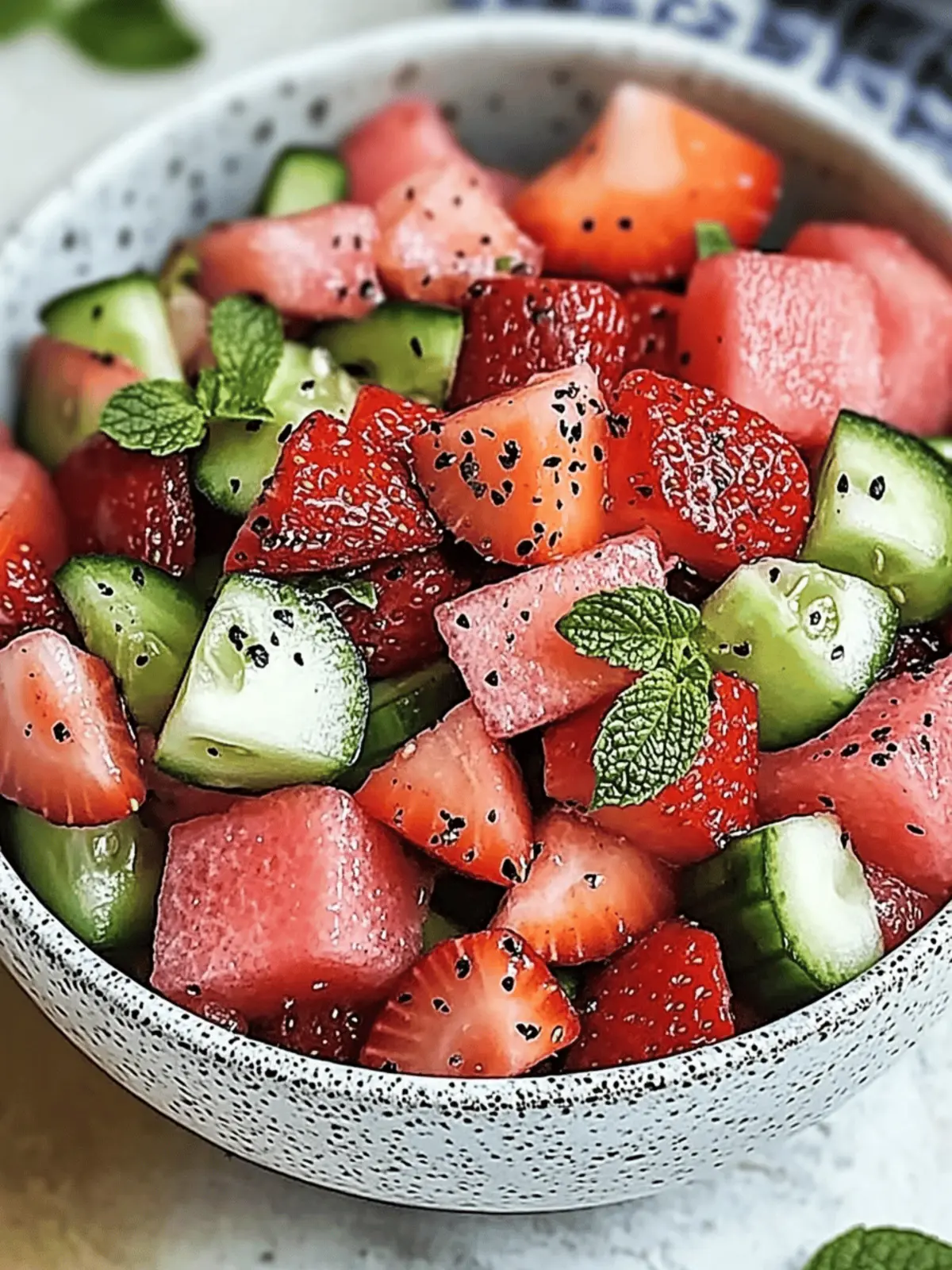 Cucumber Strawberry Watermelon Salad for a Refreshing Summer 4 Cucumber Strawberry Watermelon Salad