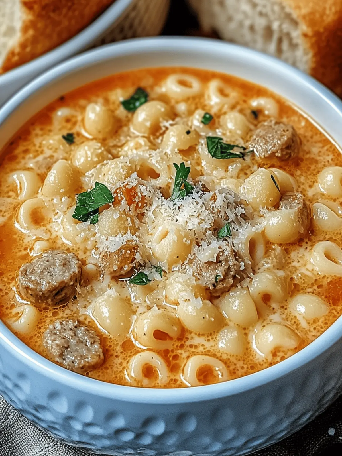 Cozy Up with Parmesan Italian Sausage Ditalini Soup Delight 2 Parmesan Italian Sausage Ditalini Soup