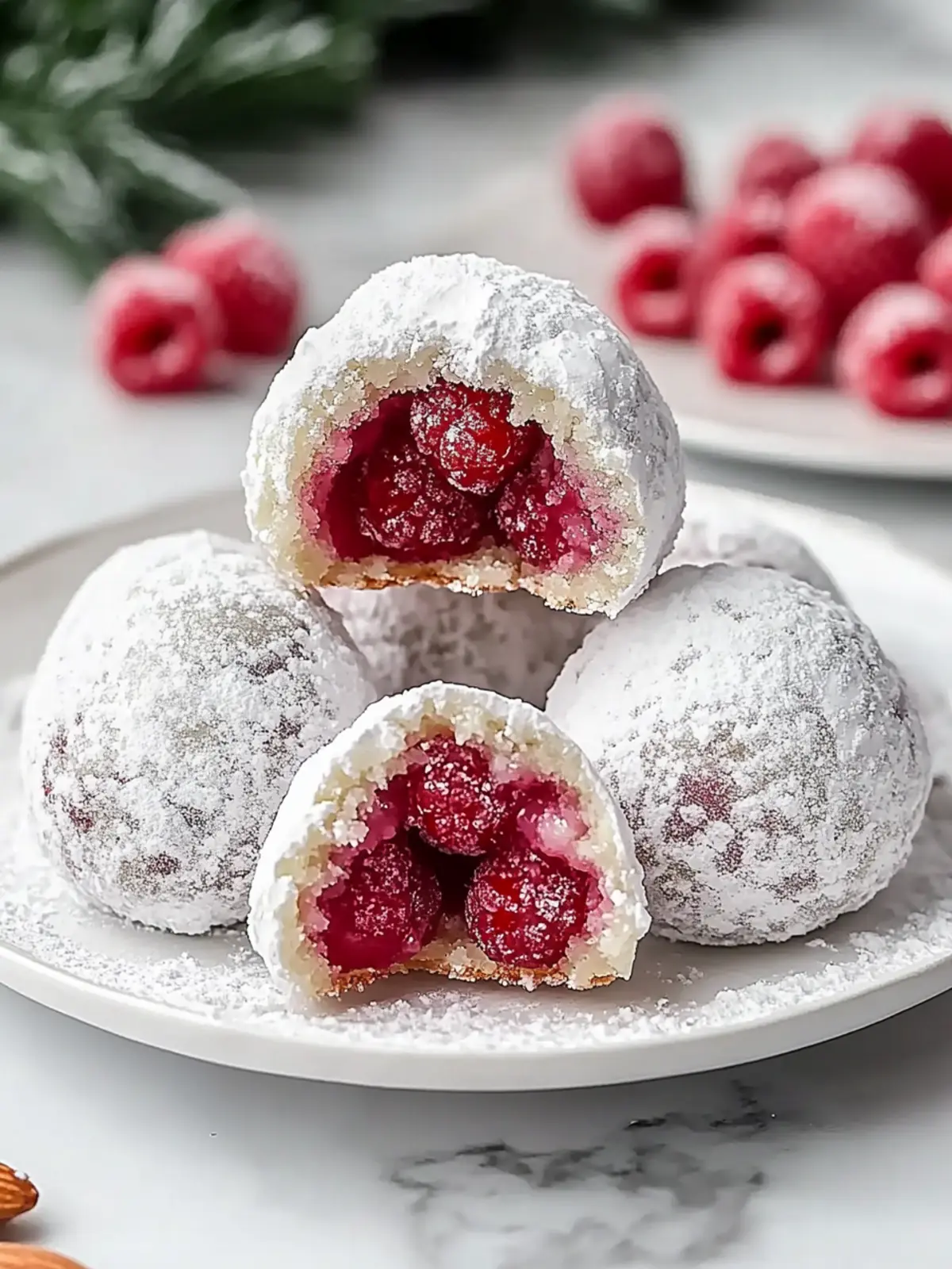 Raspberry Almond Snowball Cookies: Delightfully Buttery Bites 4 Raspberry Almond Snowball Cookies