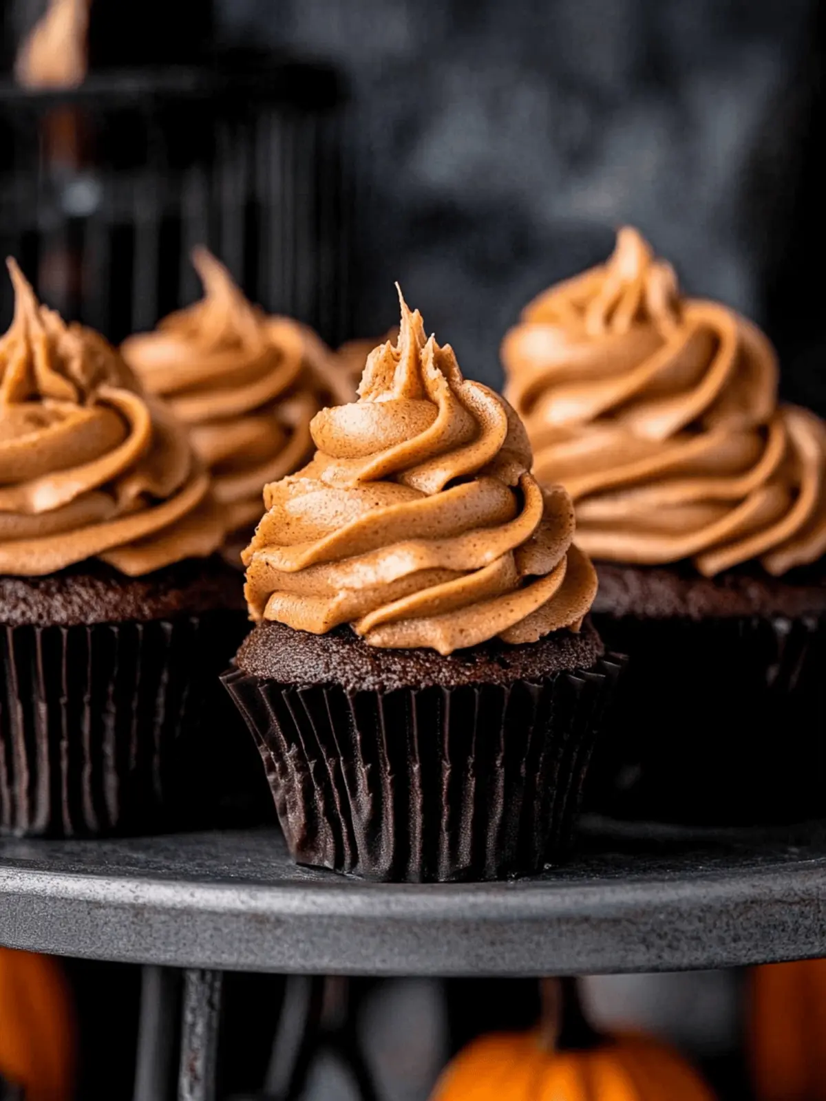 Chocolate Pumpkin Cupcakes