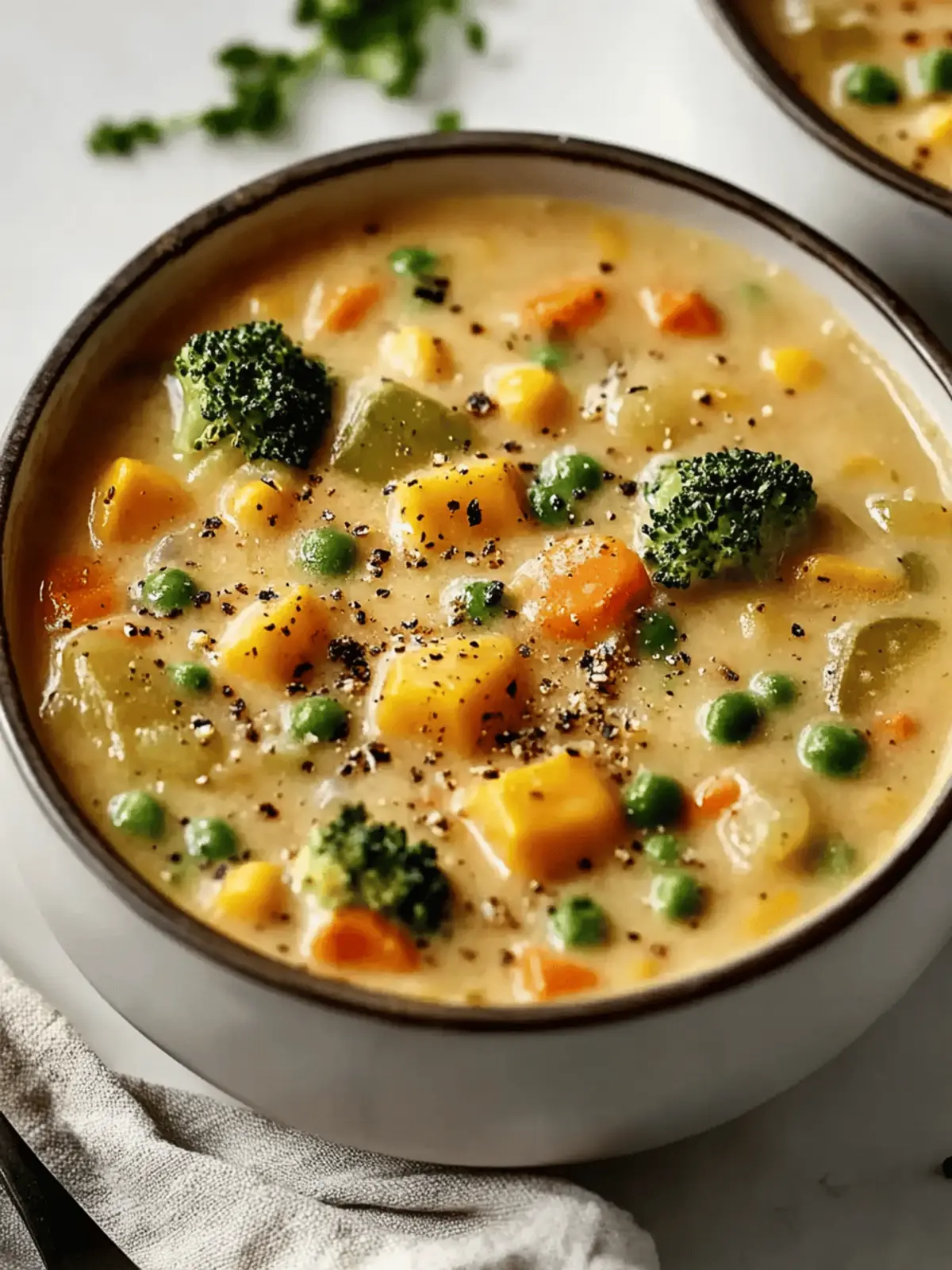 Cozy Up with Gluten-Free Veggie Pot Pie Soup for Comfort! 4 Veggie Pot Pie Soup