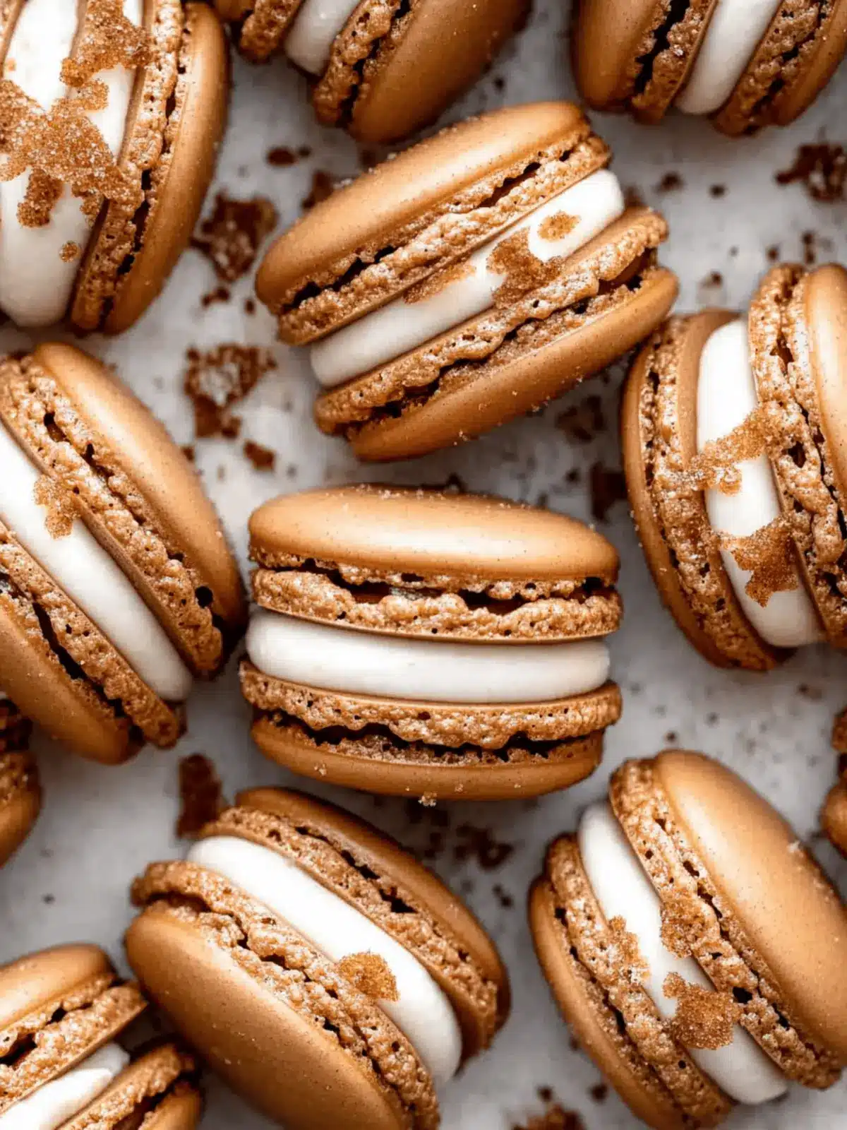 Irresistible Gingerbread Macarons with Molasses Buttercream 3 Gingerbread Macarons