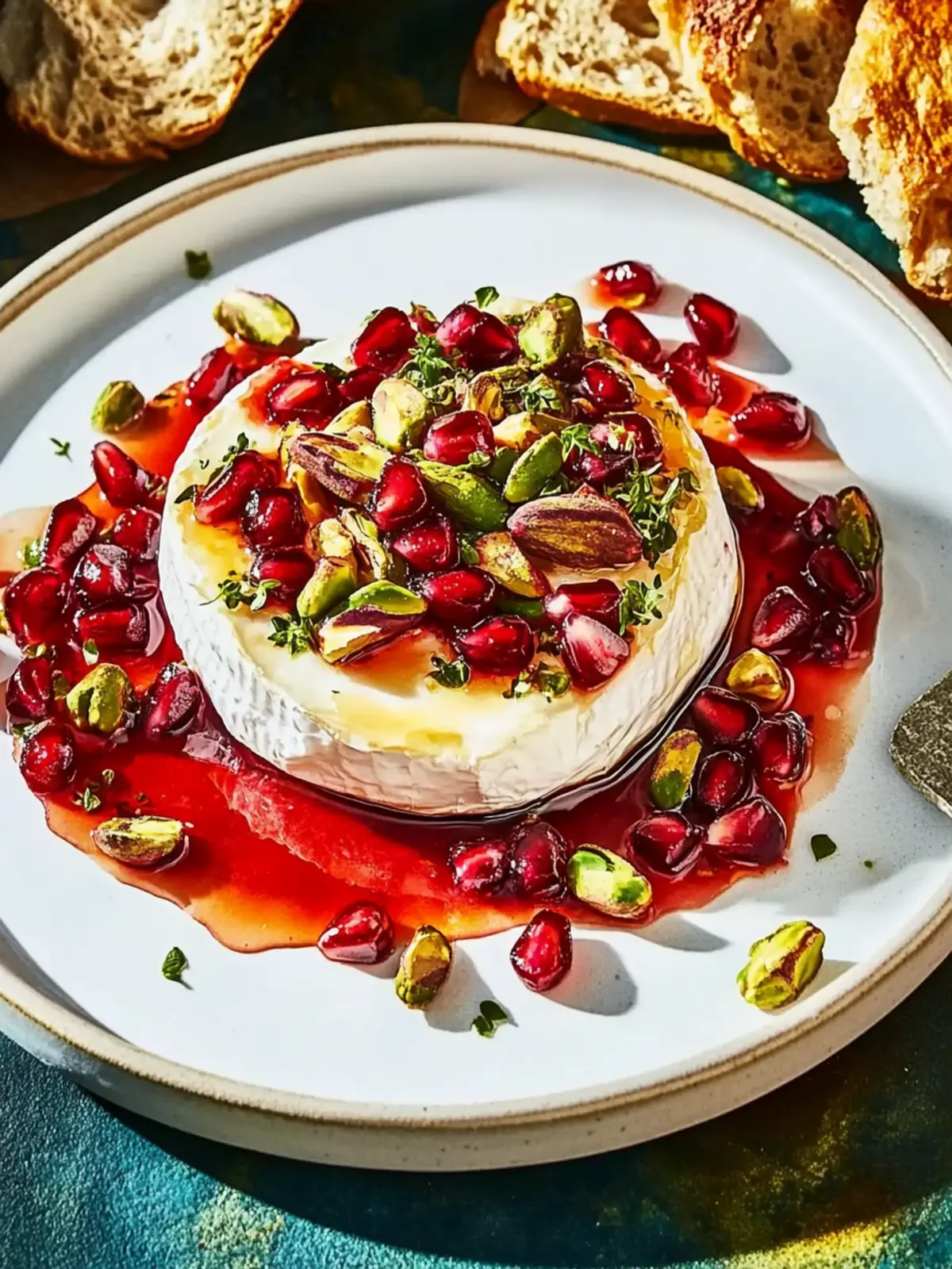 Baked Brie With Pomegranate And Pistachios