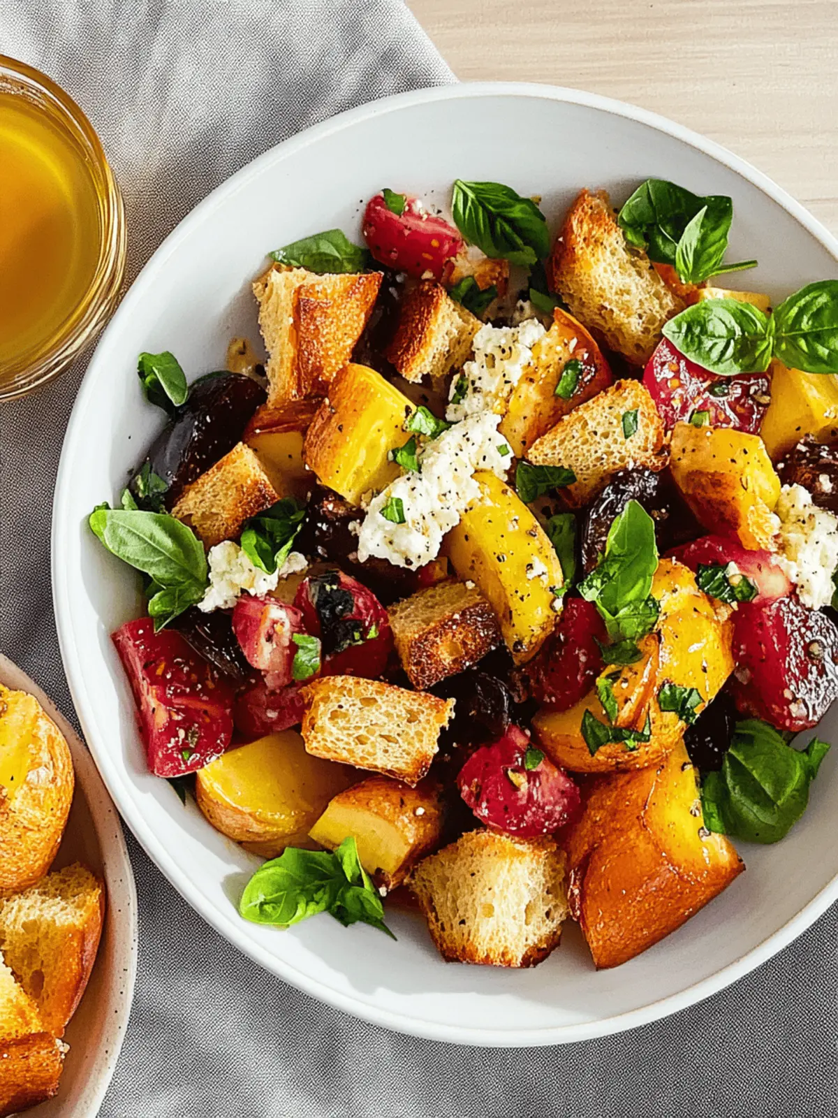 Winter Rainbow Panzanella Salad